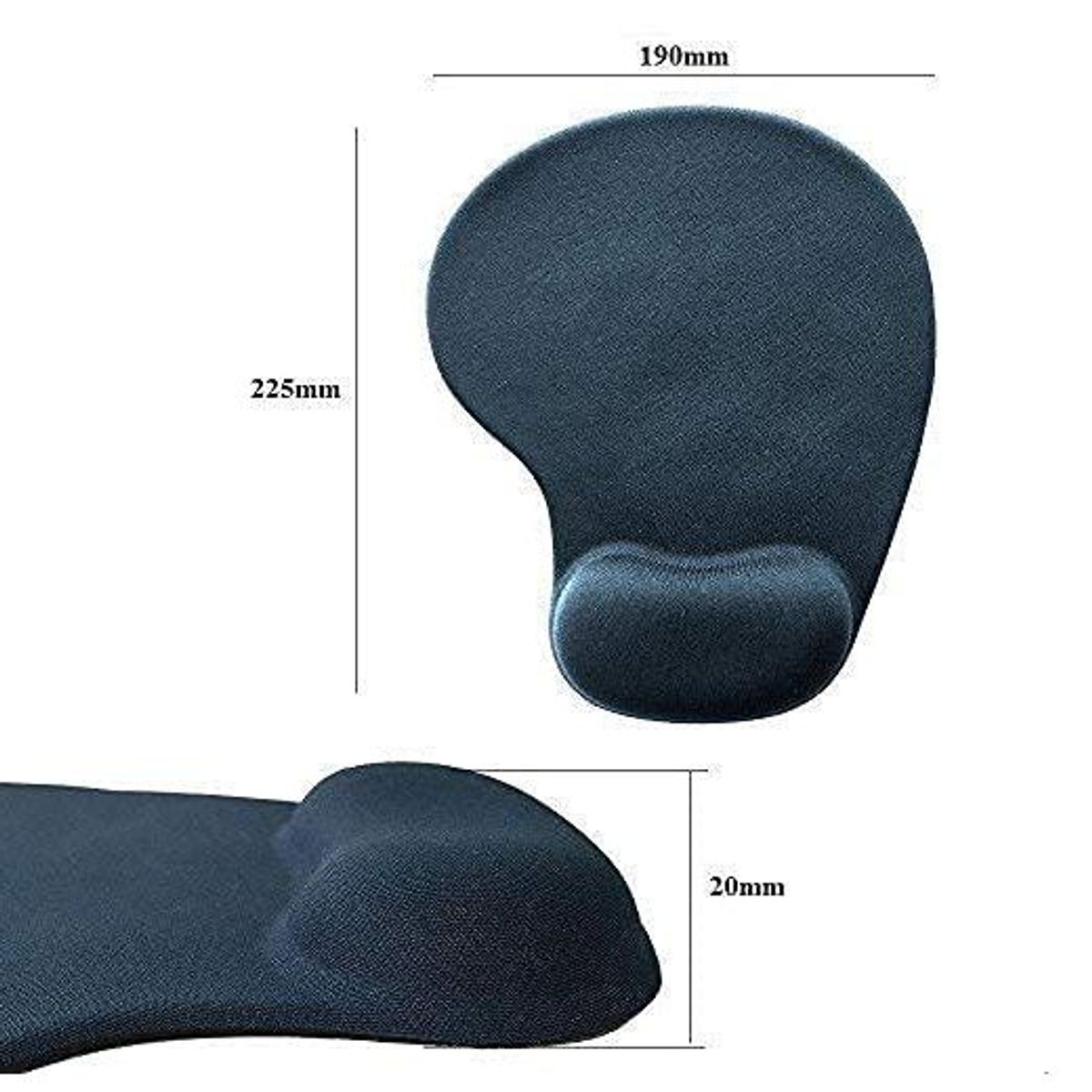 GENERICO - MOUSE PAD ERGONOMICO CON ALMOHADILLA NEGRO ANTIDESLIZANTE