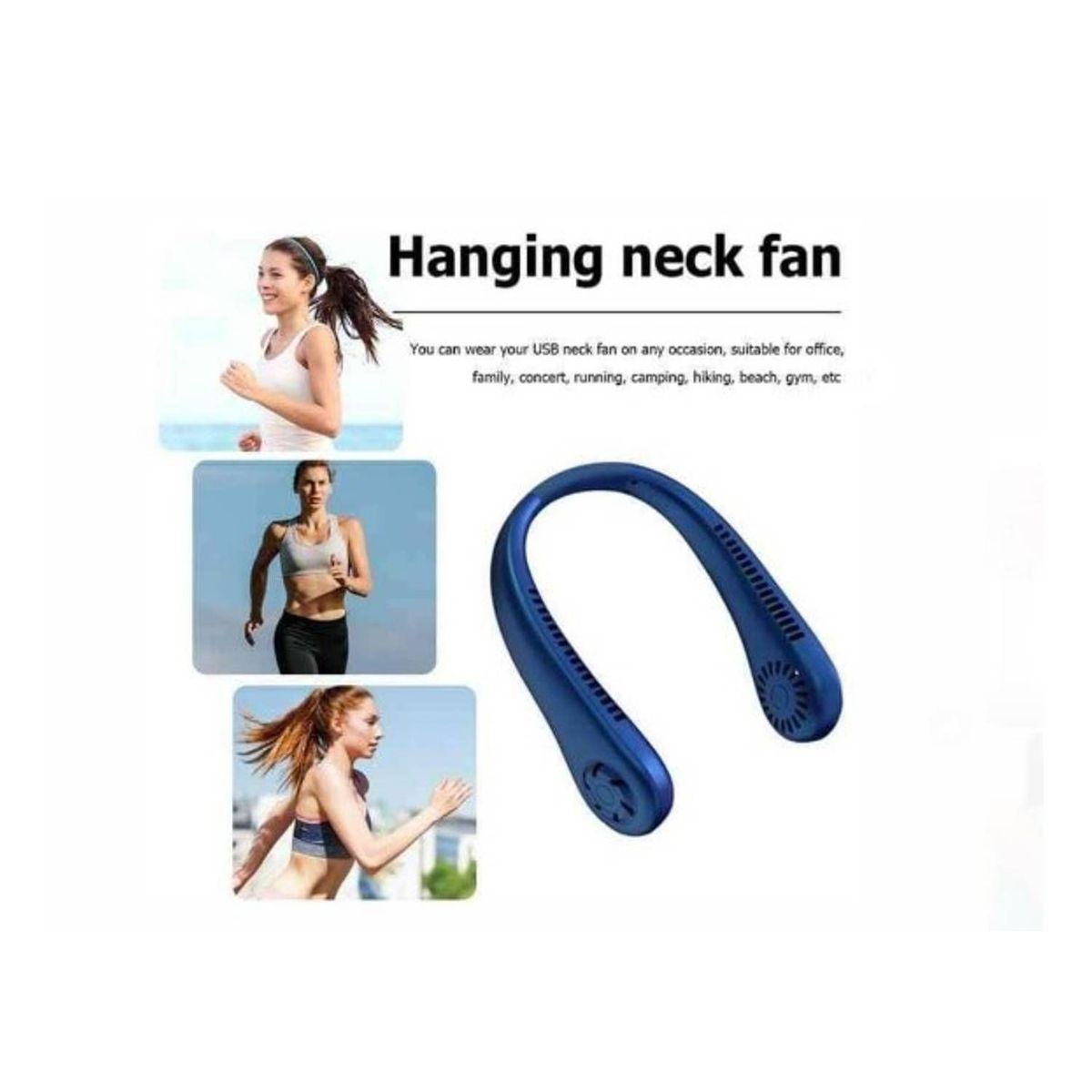 GENERICO - PACK DE VENTILADOR PORTATIL DE CUELLO 3 VELOCIDADES COLORES