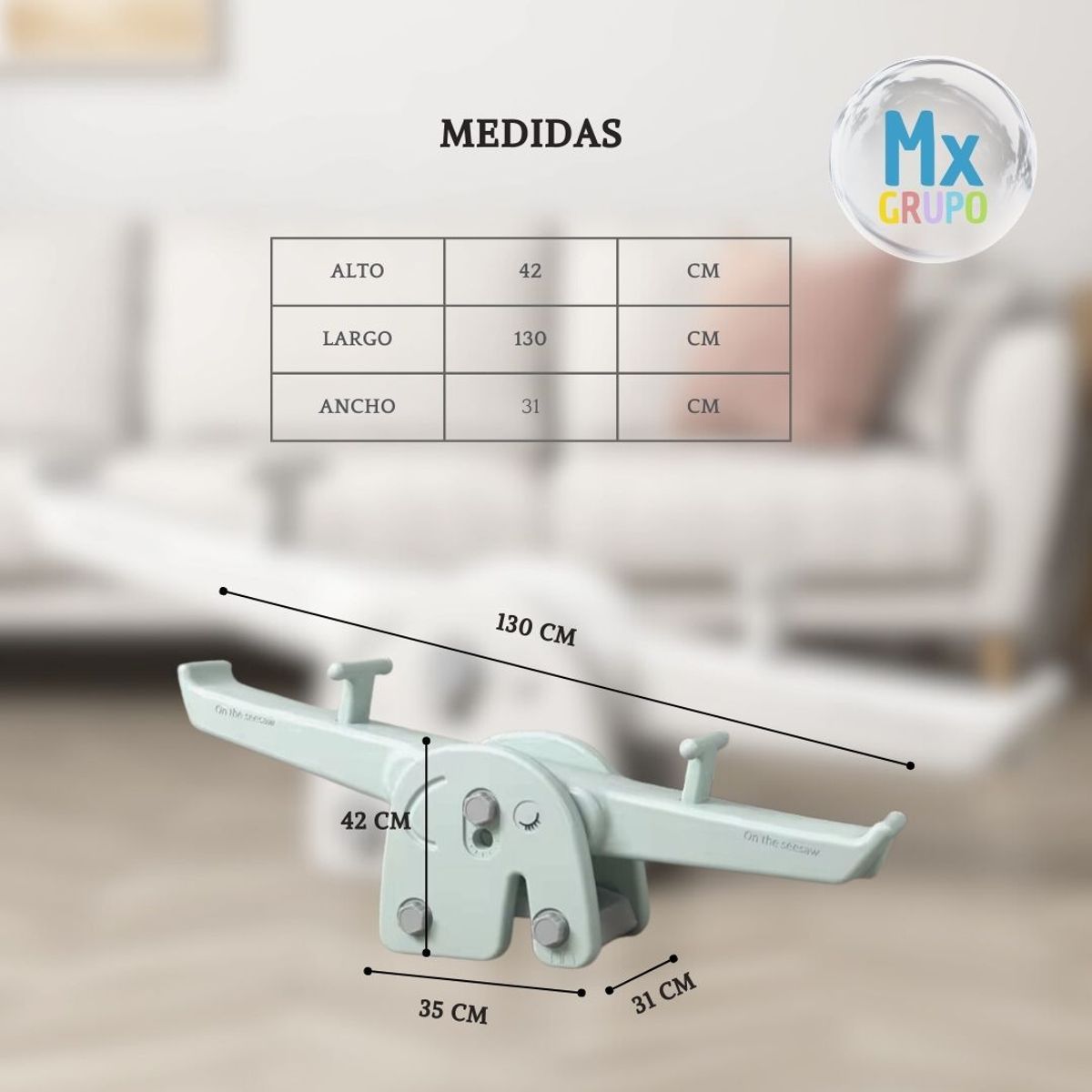 GENERICO - SUBE Y BAJA ELEFANTE ROSADO