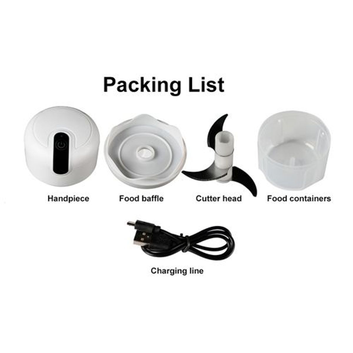 GENERICO - Triturador De Alimentos Verdudas Alimentos Electrico Usb Recargable