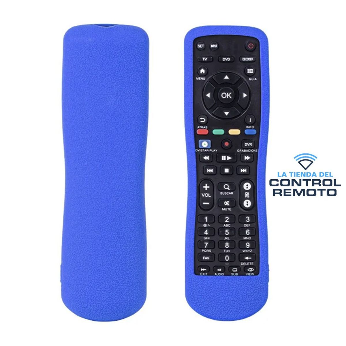 SIKAI - Control Remoto para Deco Movistar + Funda Protector Azul