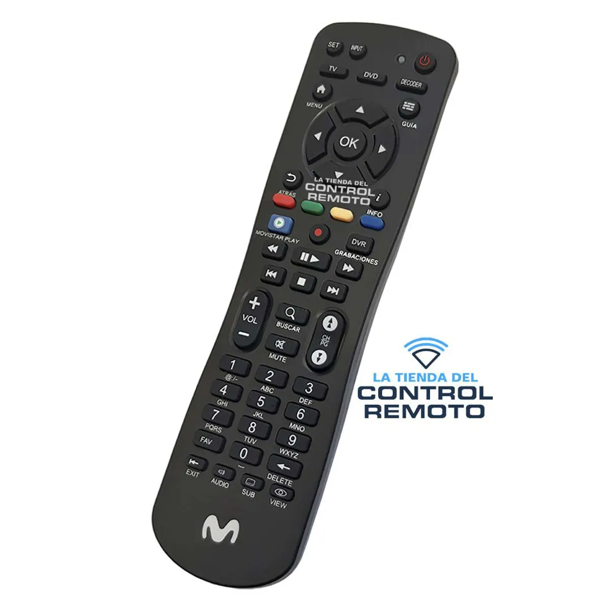SIKAI - Control Remotopara Deco Movistar + Funda Protector Negro
