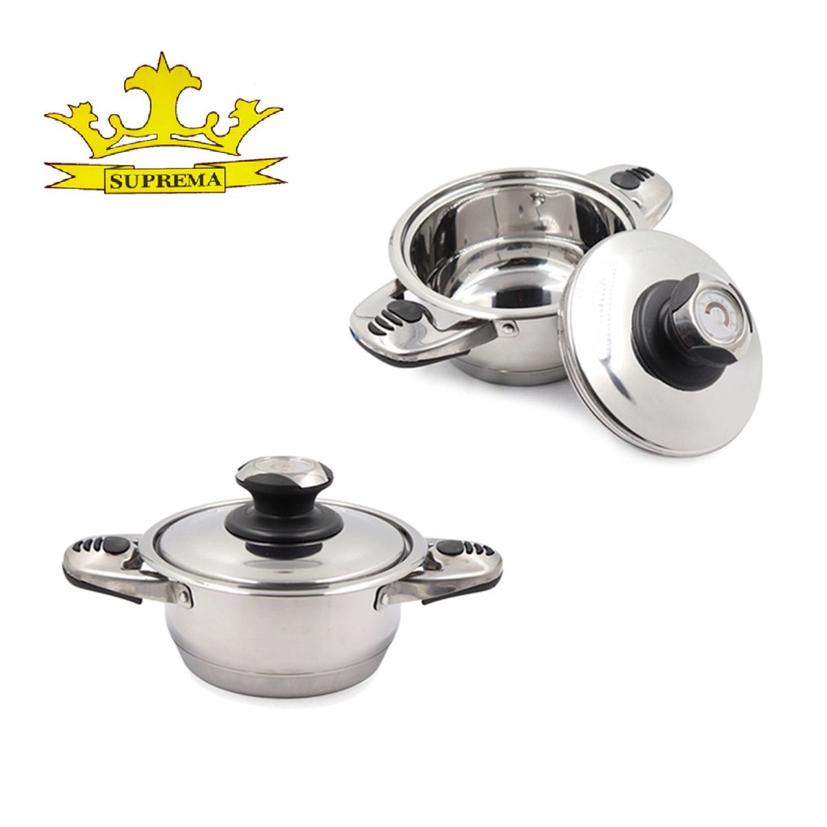 GENERICO - Set de Ollas Suprema 16 Piezas Acero Inoxidable Premium SU-666-16PCS