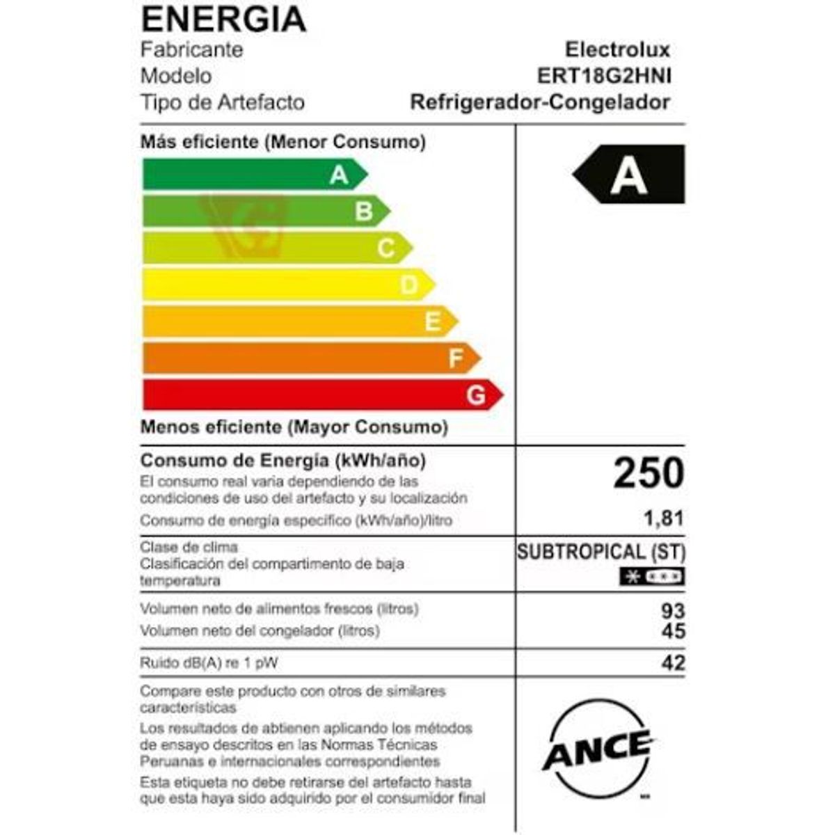 ELECTROLUX - Refrigeradora Electrolux Frost ERT18G2HNI 138 Litros