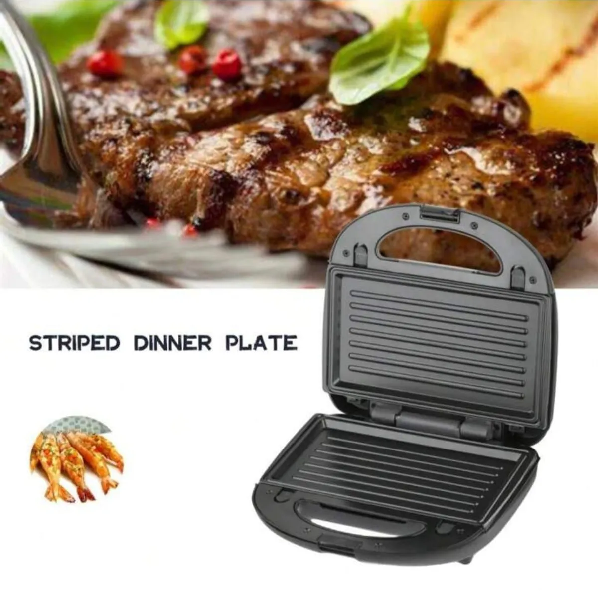 GENERICO - Maquina 3 En 1 Waflera Sandwich eléctrica antiadherente profesional