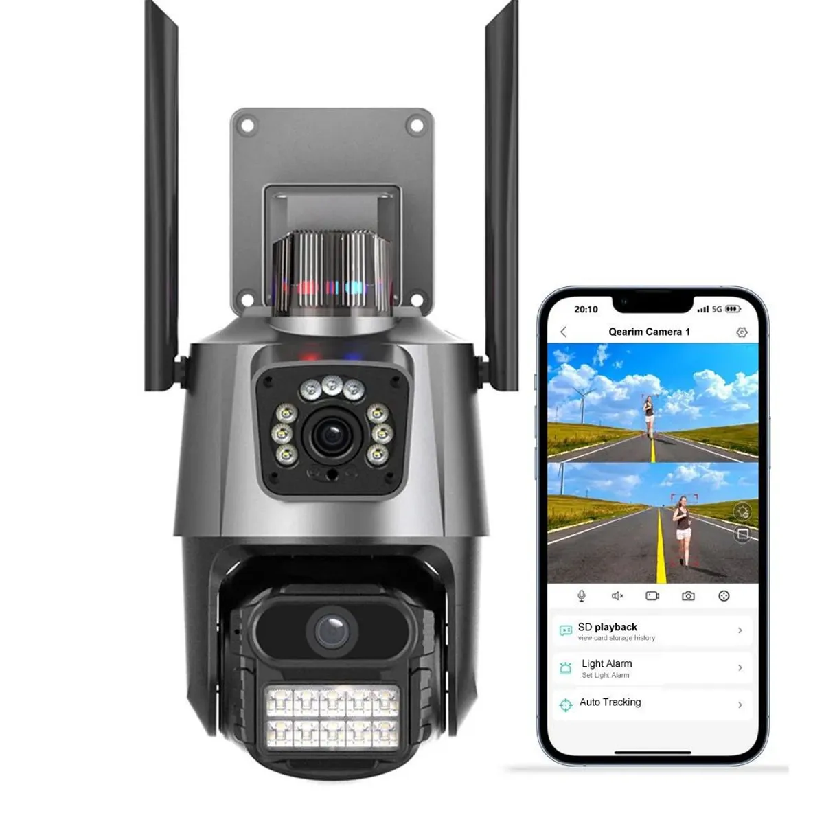 OEM - Cámara seguridad 3K Para Exteriores Wifi Doble Lente 360 PTZ