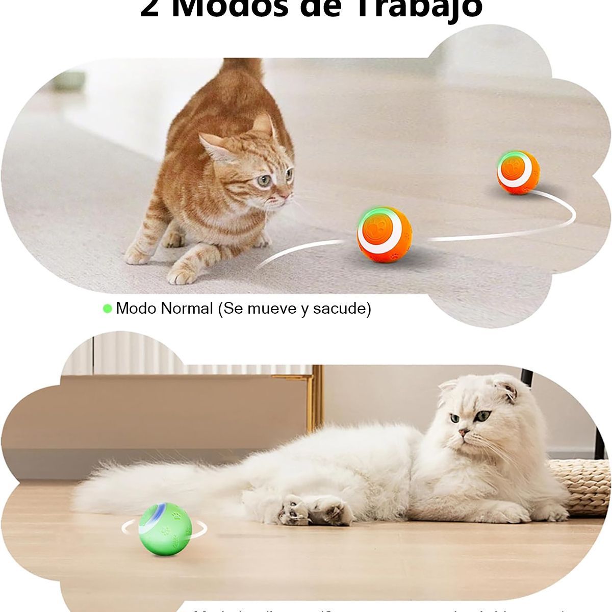 IMPORTADO MC - Pelota Inteligente para Gatos Juguete Interactivo Catnip