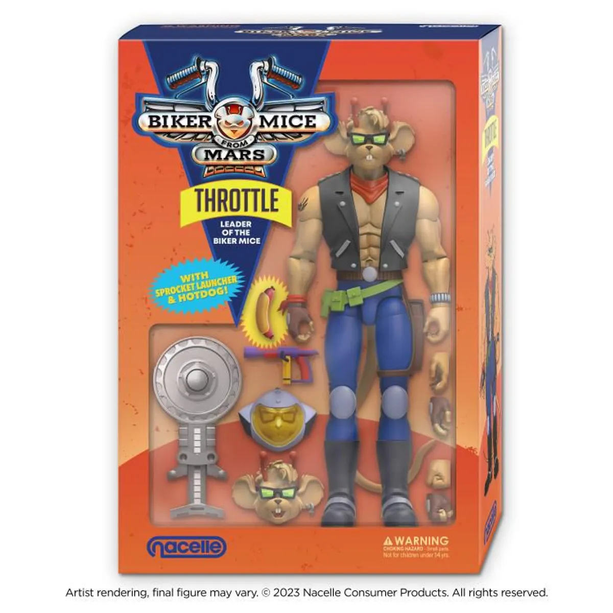 KONAMI - Figura Moto Ratones de Martes Biker Mice From Mars Throttle