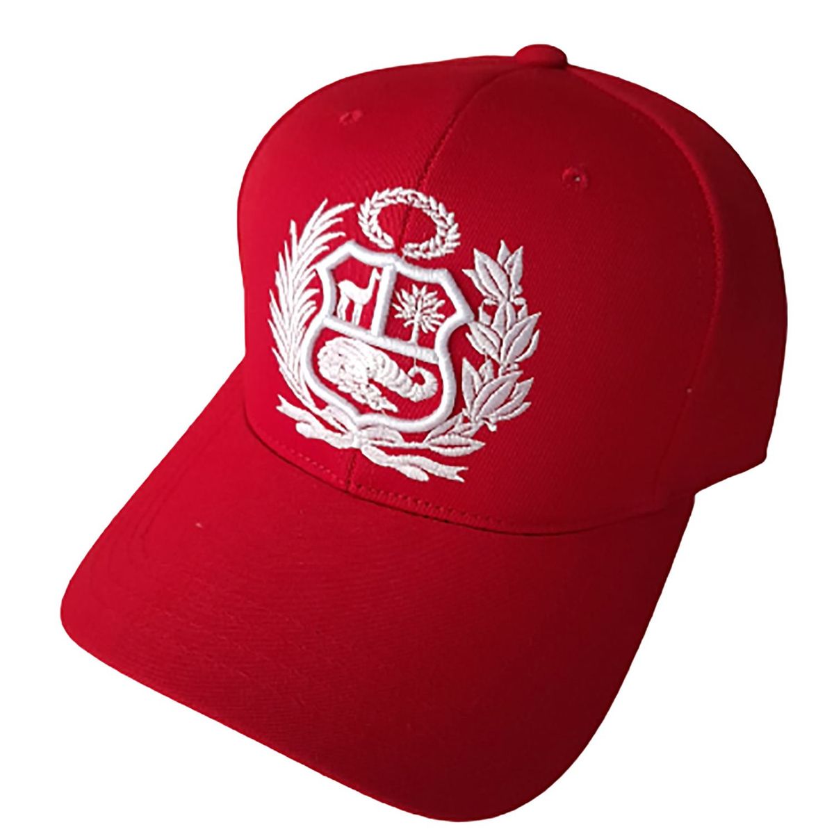 TODO GORROS PERU - Gorra Perú roja con escudo blanco - TODO GORROS PERU