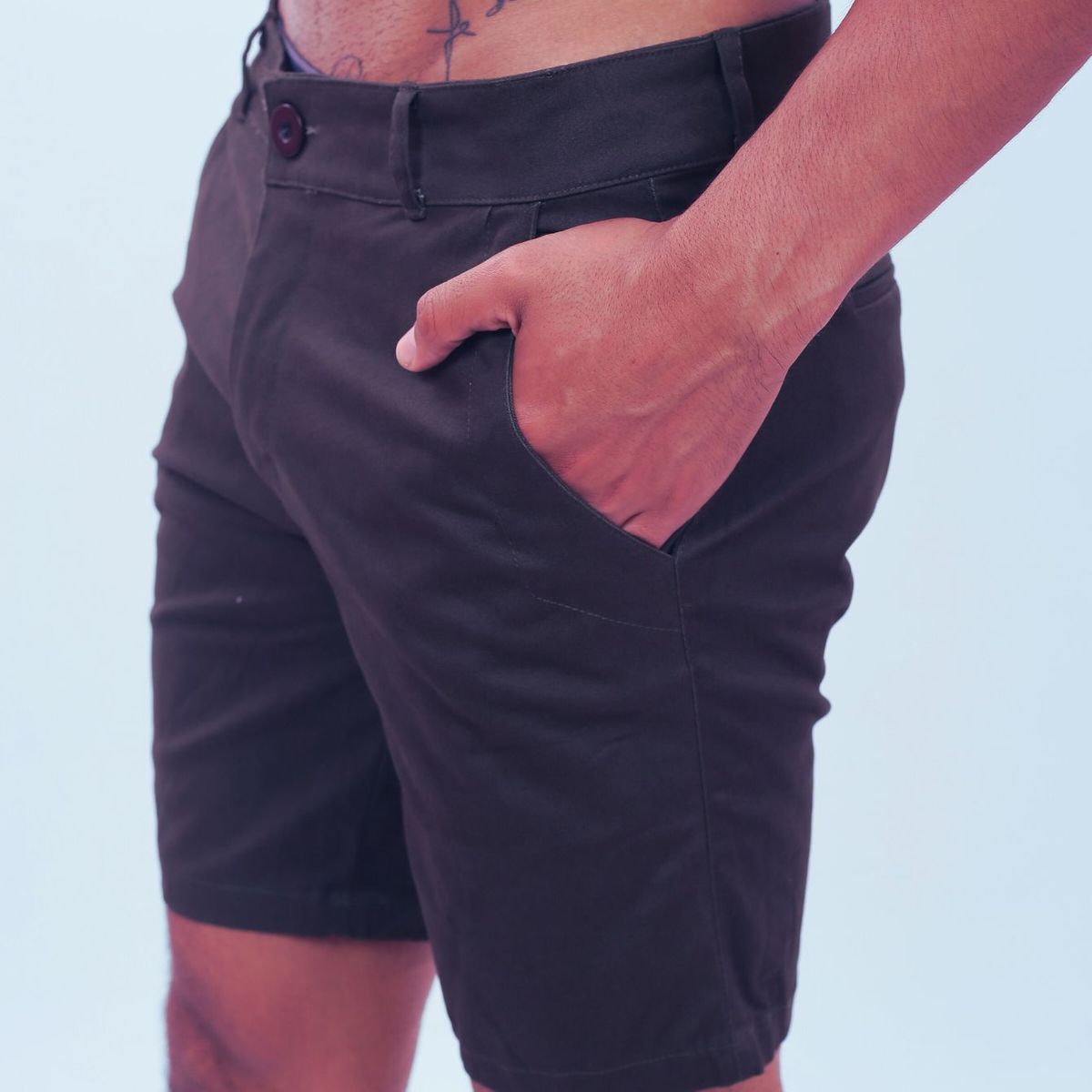 J JERAOUS - BERMUDA JERAOUS DRILL DE HOMBRE Gris