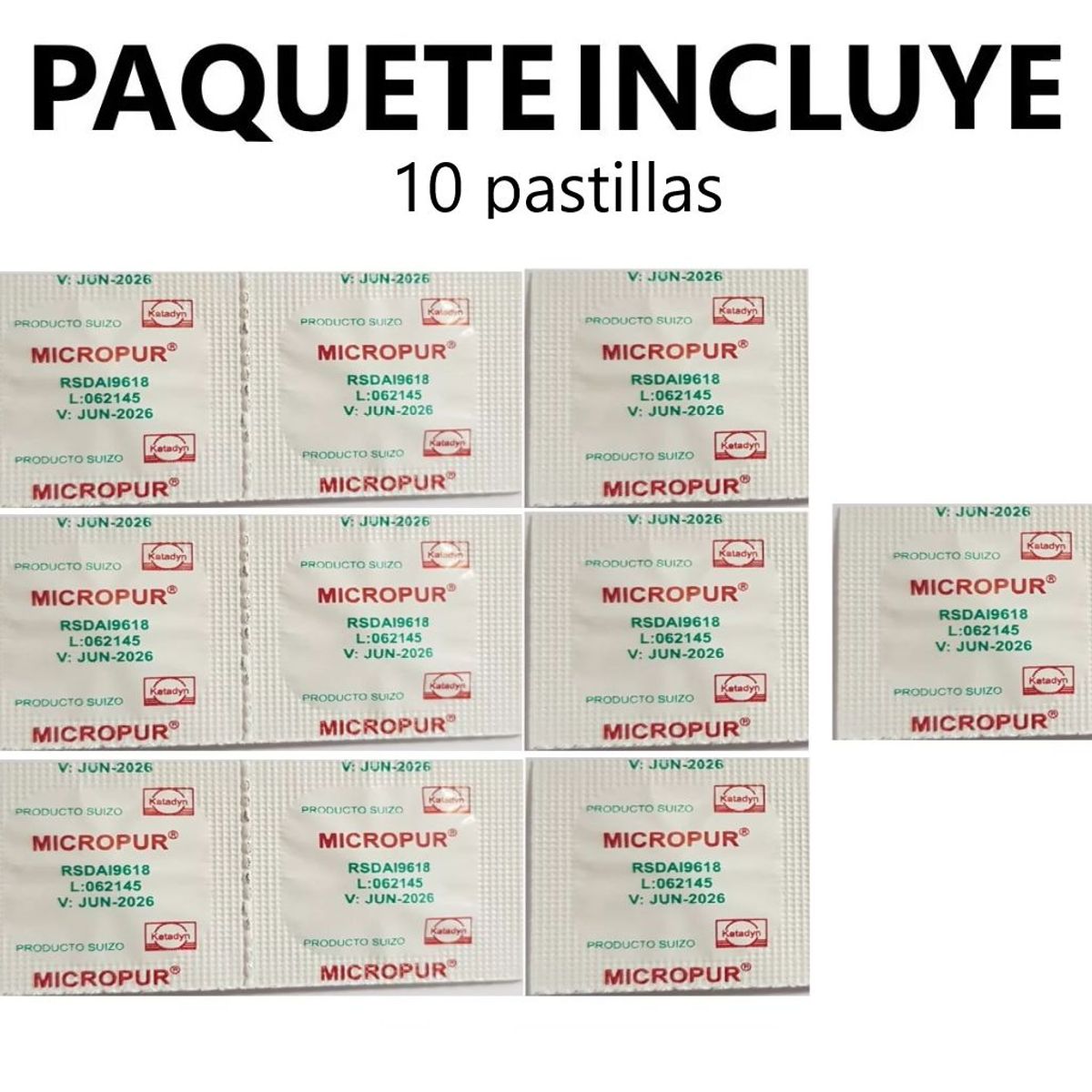 GENERICO - 10 Pastillas purificadoras de agua para consumo MICROPUR