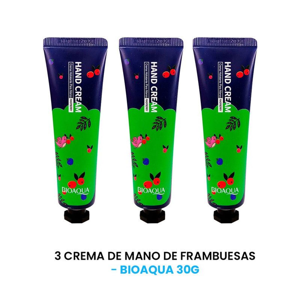 BIOAQUA - 3 Crema De Mano De Frambuesas- Bioaqua