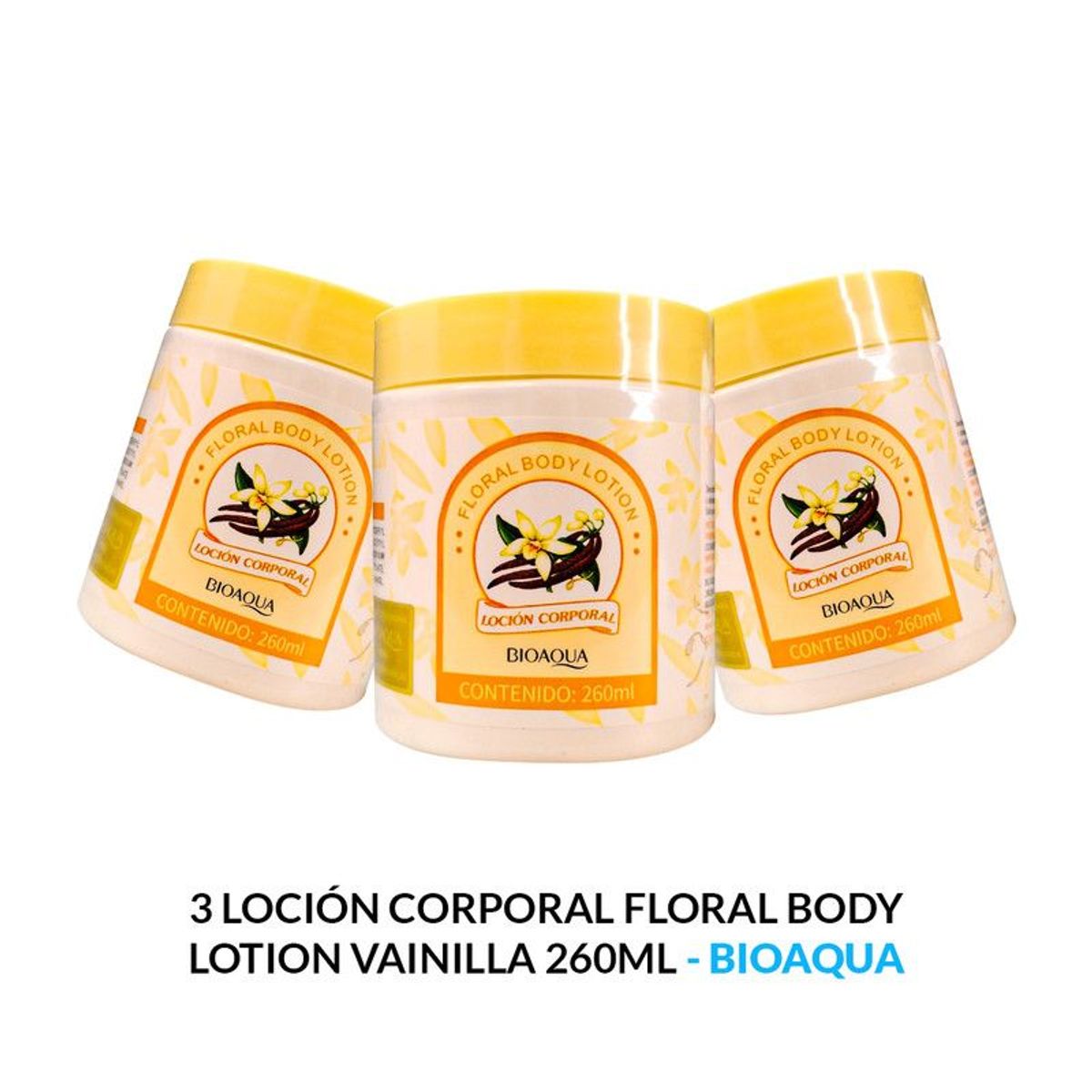 BIOAQUA - 3 Locion Corporal Floral Body Lotion Vainilla 260Ml - Bioaqua