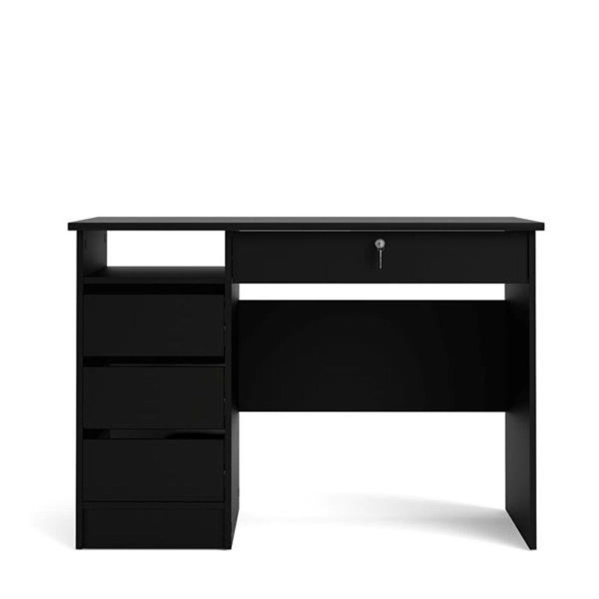 TU MESITA - Escritorio Clásico Misti 4 cajones con LLave color Negro TU MESITA