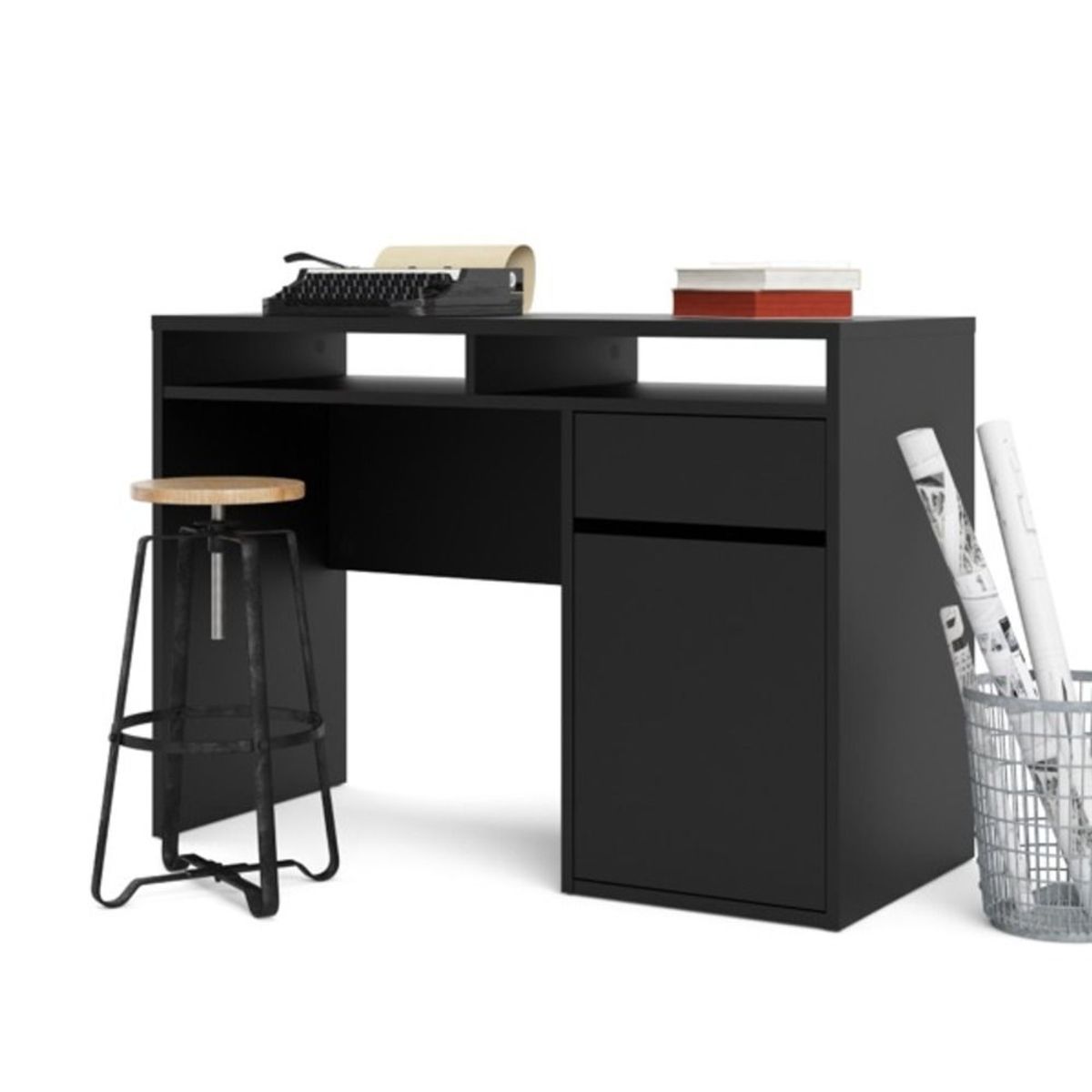 TU MESITA - Escritorio Clásico Vienna 1 puert 1 cajón TU MESITA color Negro