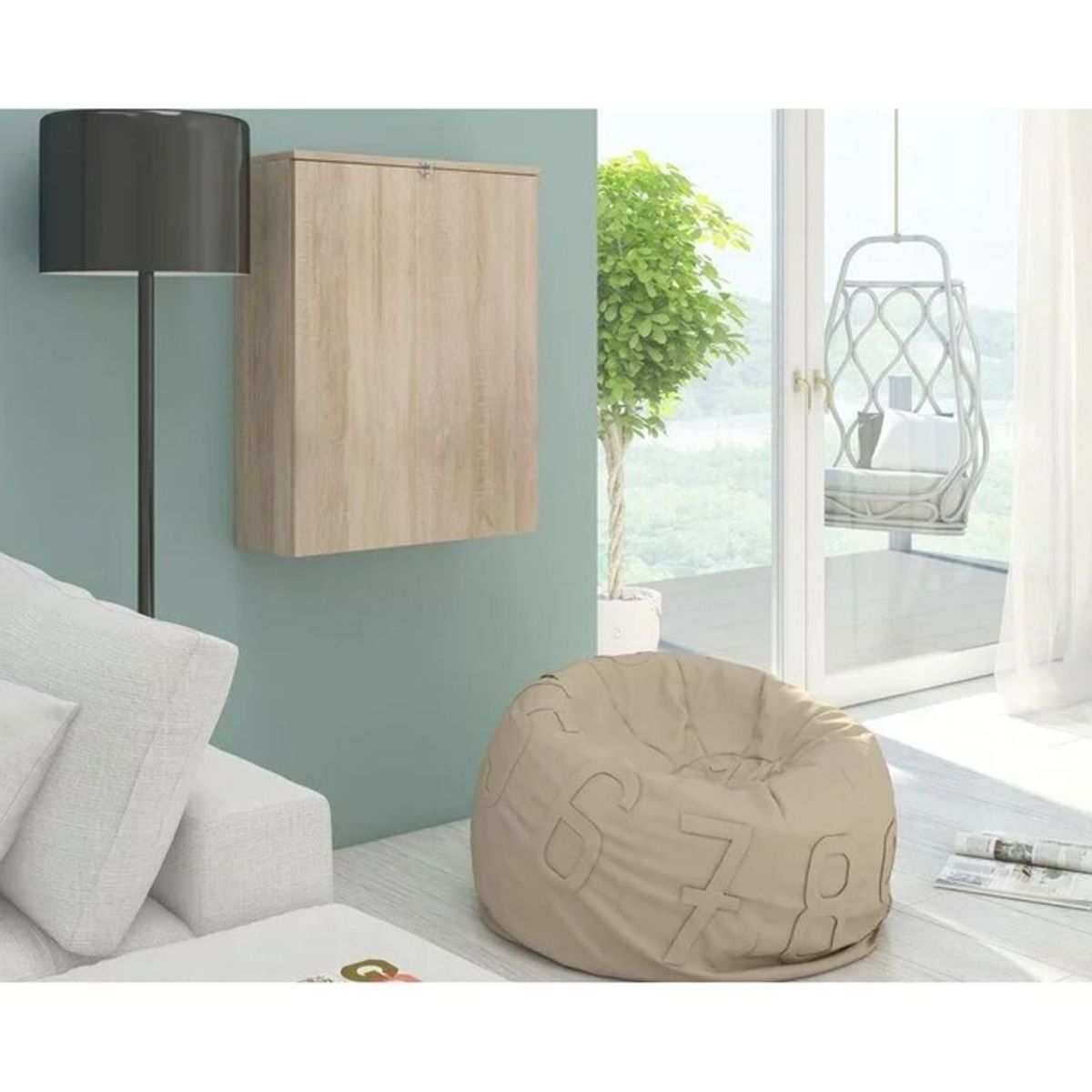 TU MESITA - Escritorio Flotante y Plegable Rolín color Marrón TU MESITA