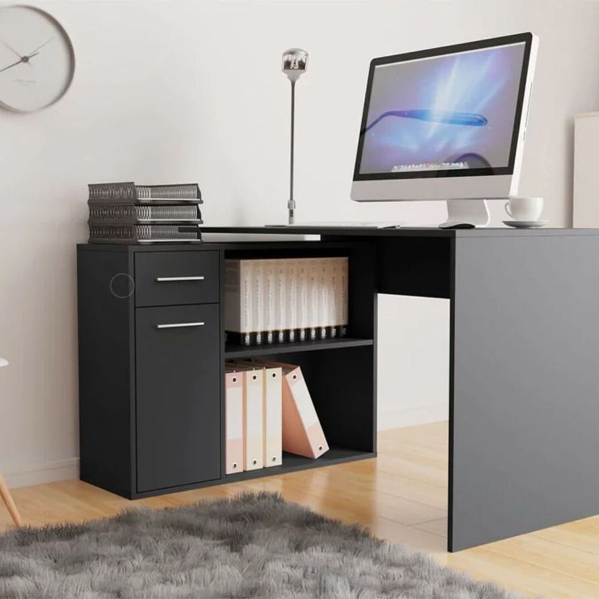 TU MESITA - Escritorio Moderno Bristol color Negro 1 Cajón TU MESITA