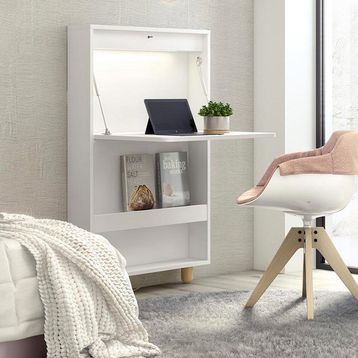 TU MESITA - Escritorio Abatible Rossy color Blanco TU MESITA