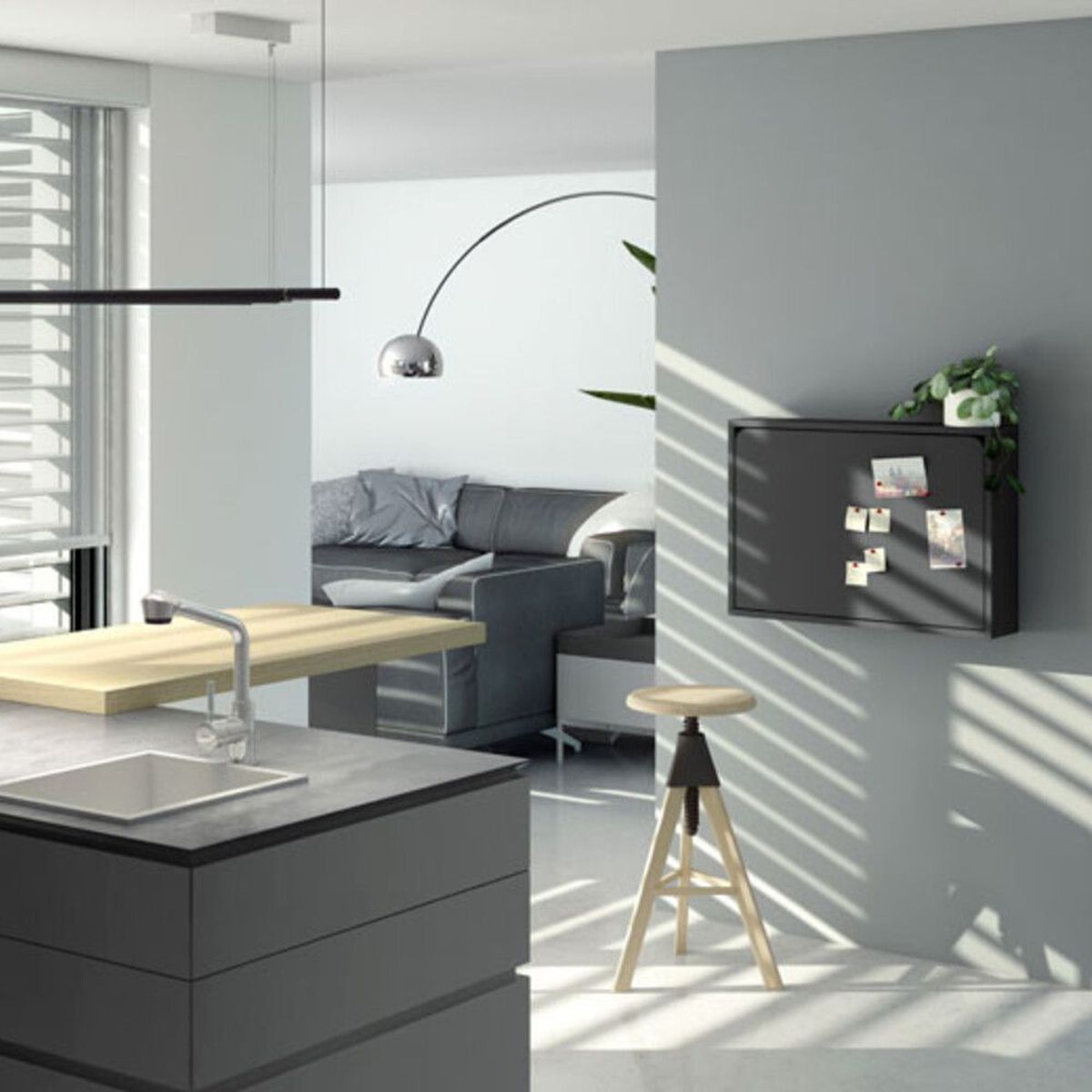 TU MESITA - Escritorio Abatible Mauri color Gris TU MESITA