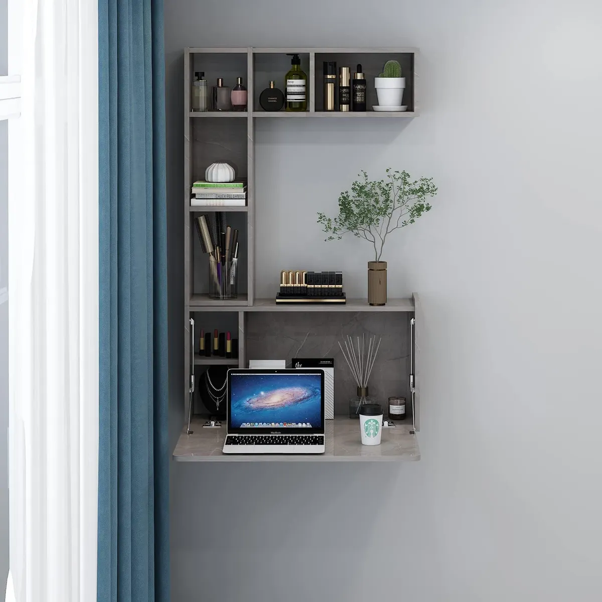 TU MESITA - Escritorio Flotante Lexi color Gris Oscuro TU MESITA