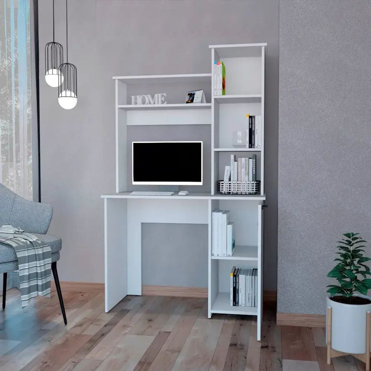 TU MESITA - Mueble con Estante Vitorio color Blanco 1 puerta TU MESITA