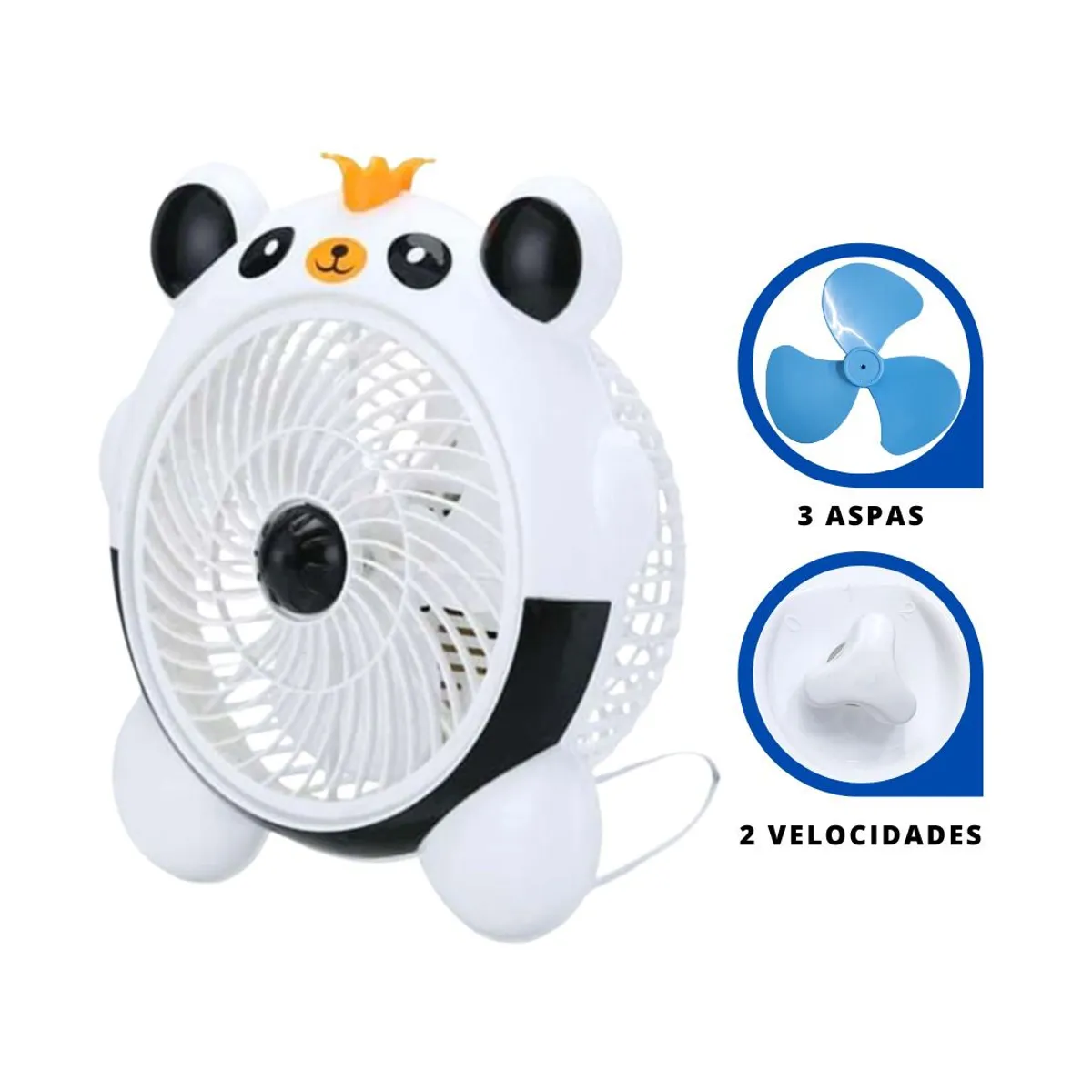 GENERICO - Ventilador Kawai de 2 Velocidades Modelo Panda