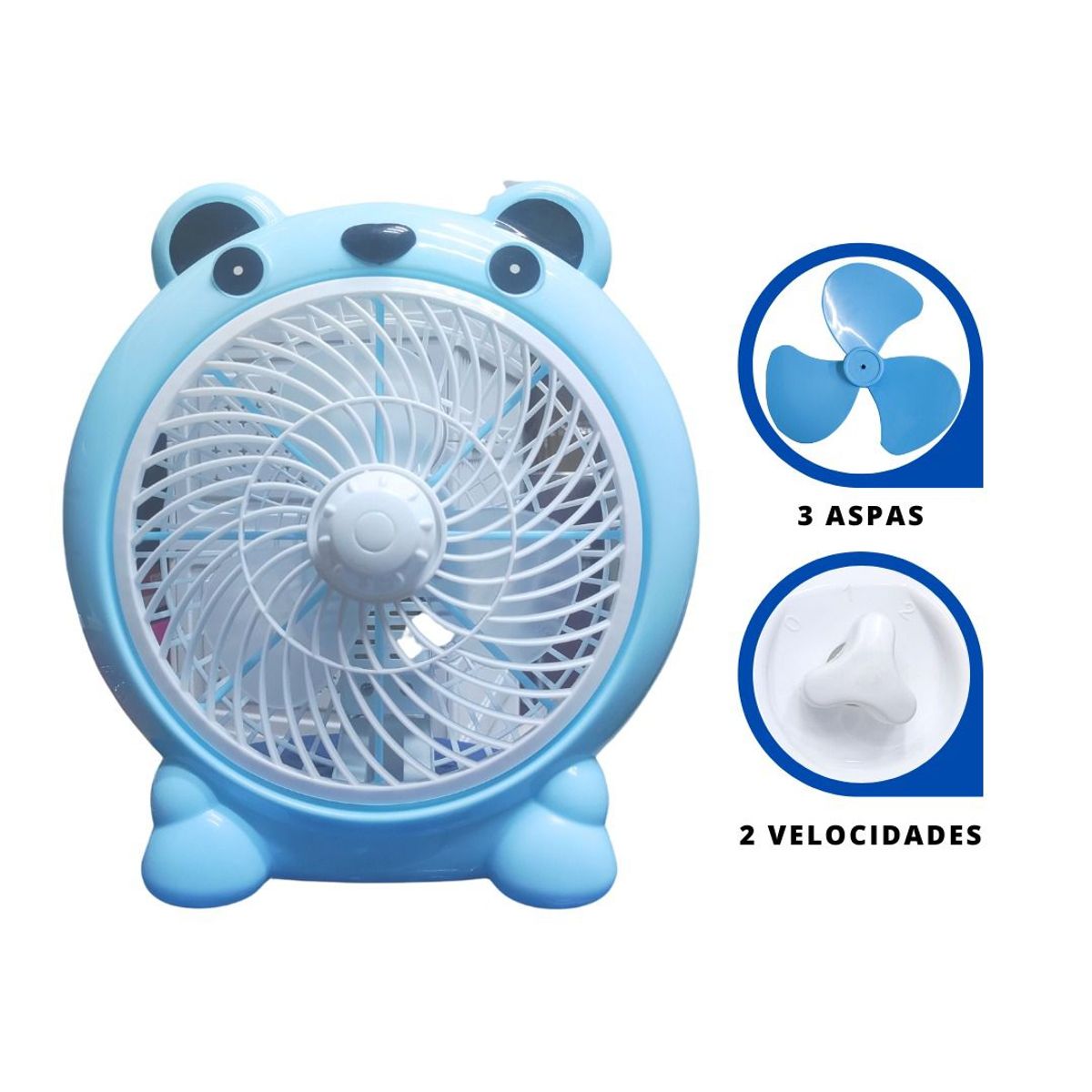 GENERICO - Ventilador Kawai 2 de Velocidades Modelo Oso Celeste