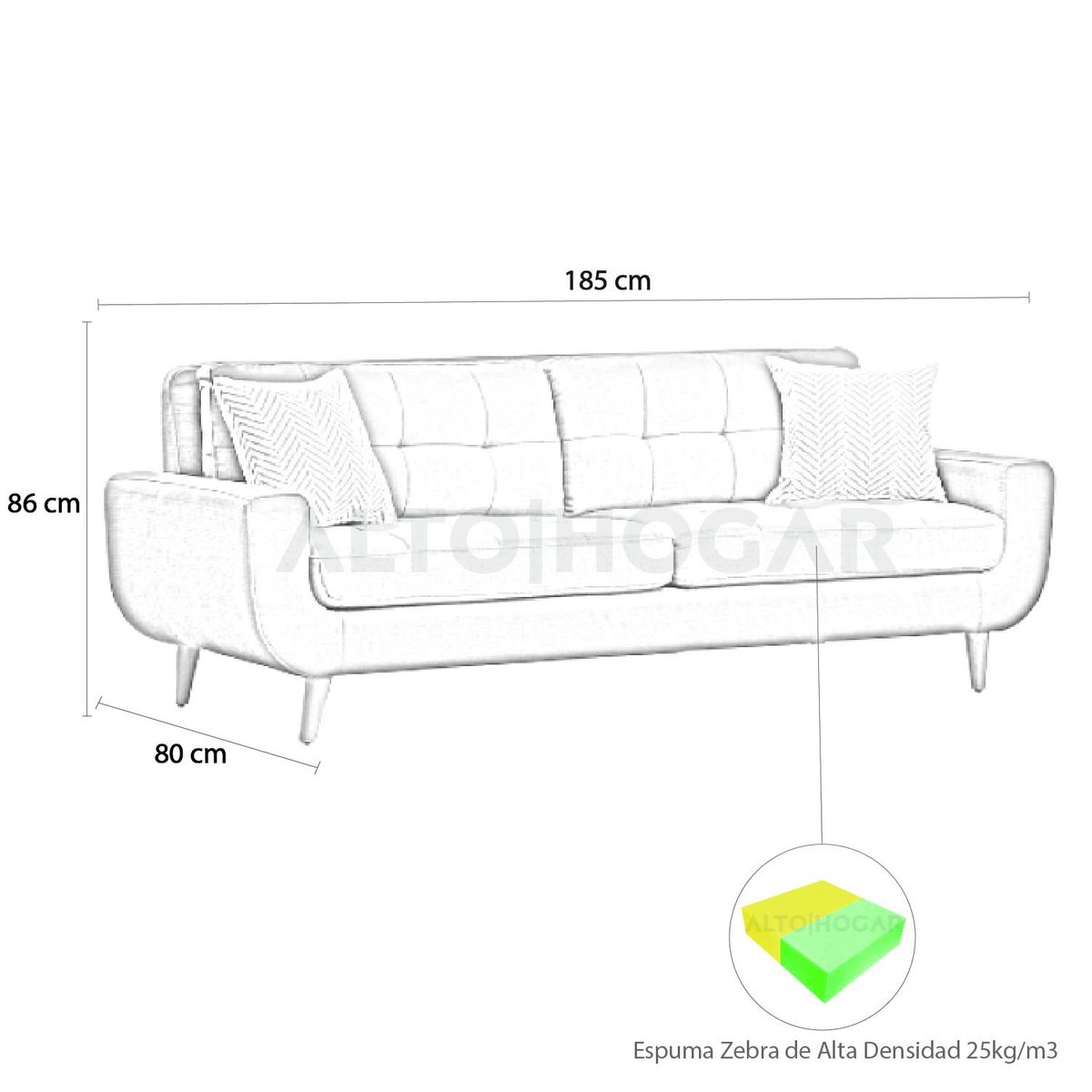 ALTO HOGAR - Juego de Sala Vintage 3 1 1 Kayra Azul