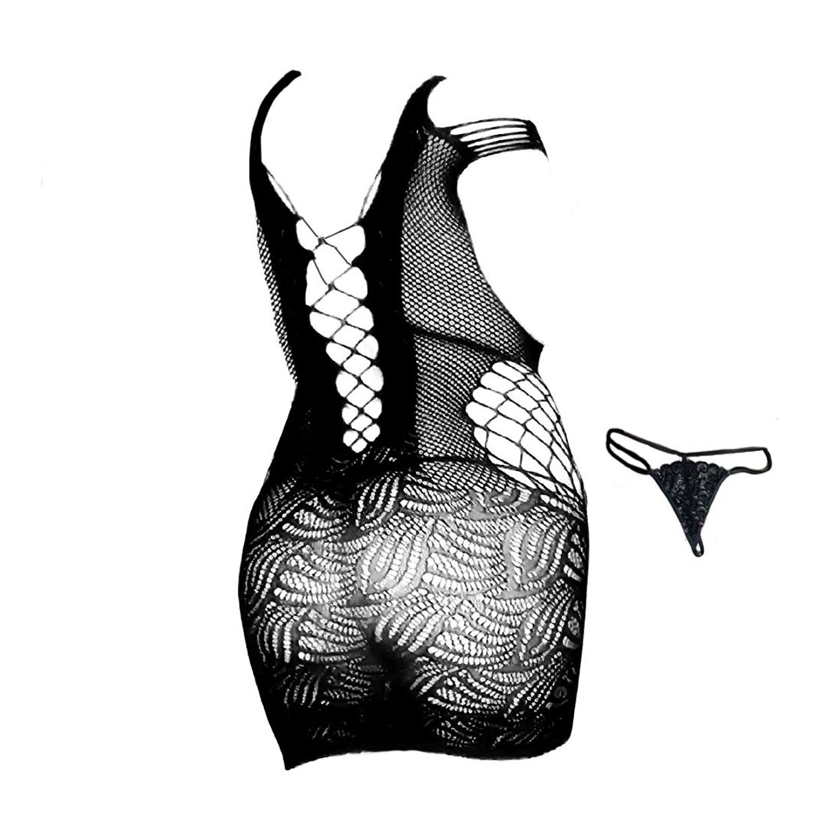 GENERICO - Babydoll Malla Pluss Colette de L hasta 3XL màs Tanga Lencería