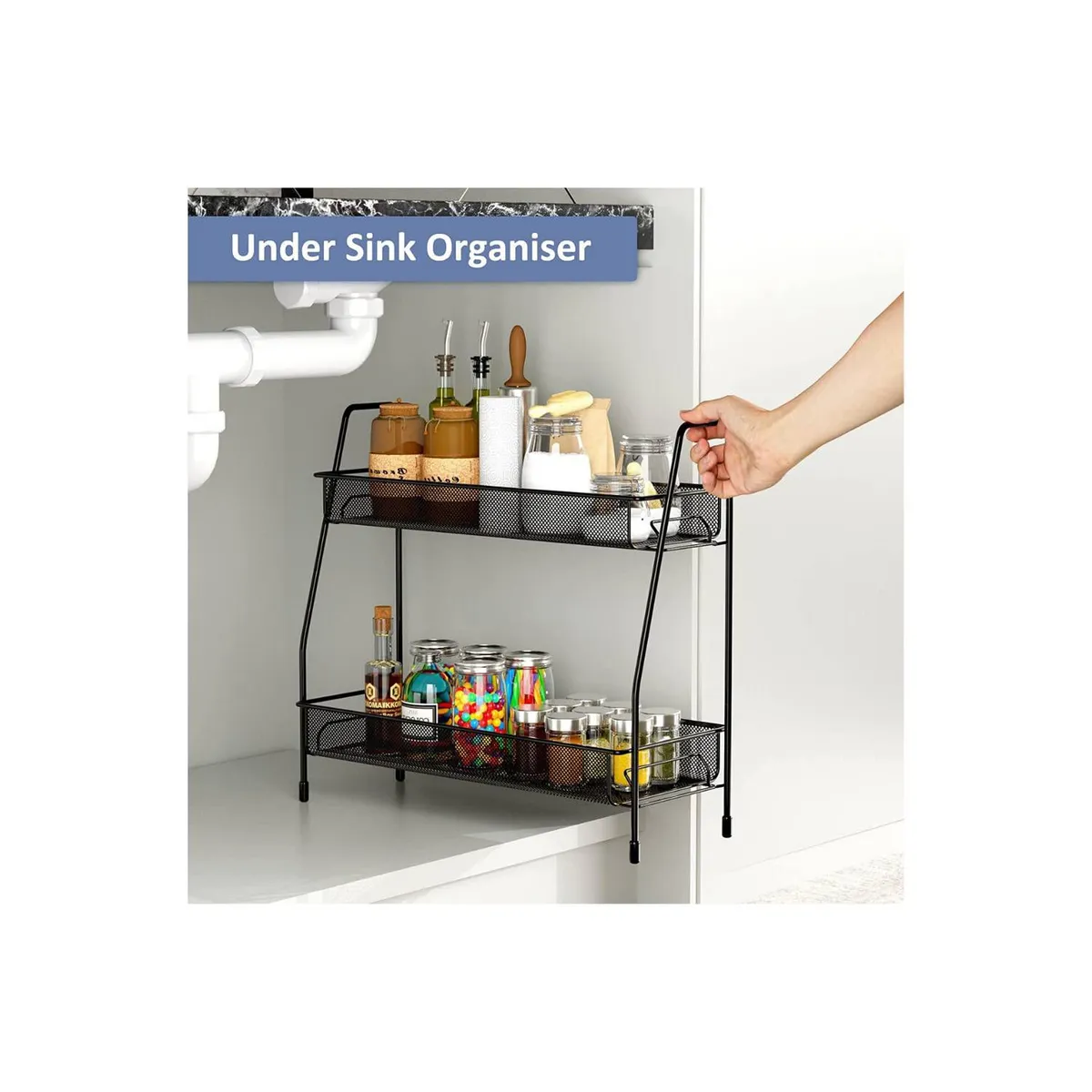 GENERICO - Estante Organizador de Cocina Condimentero Especiero 2 Cestas