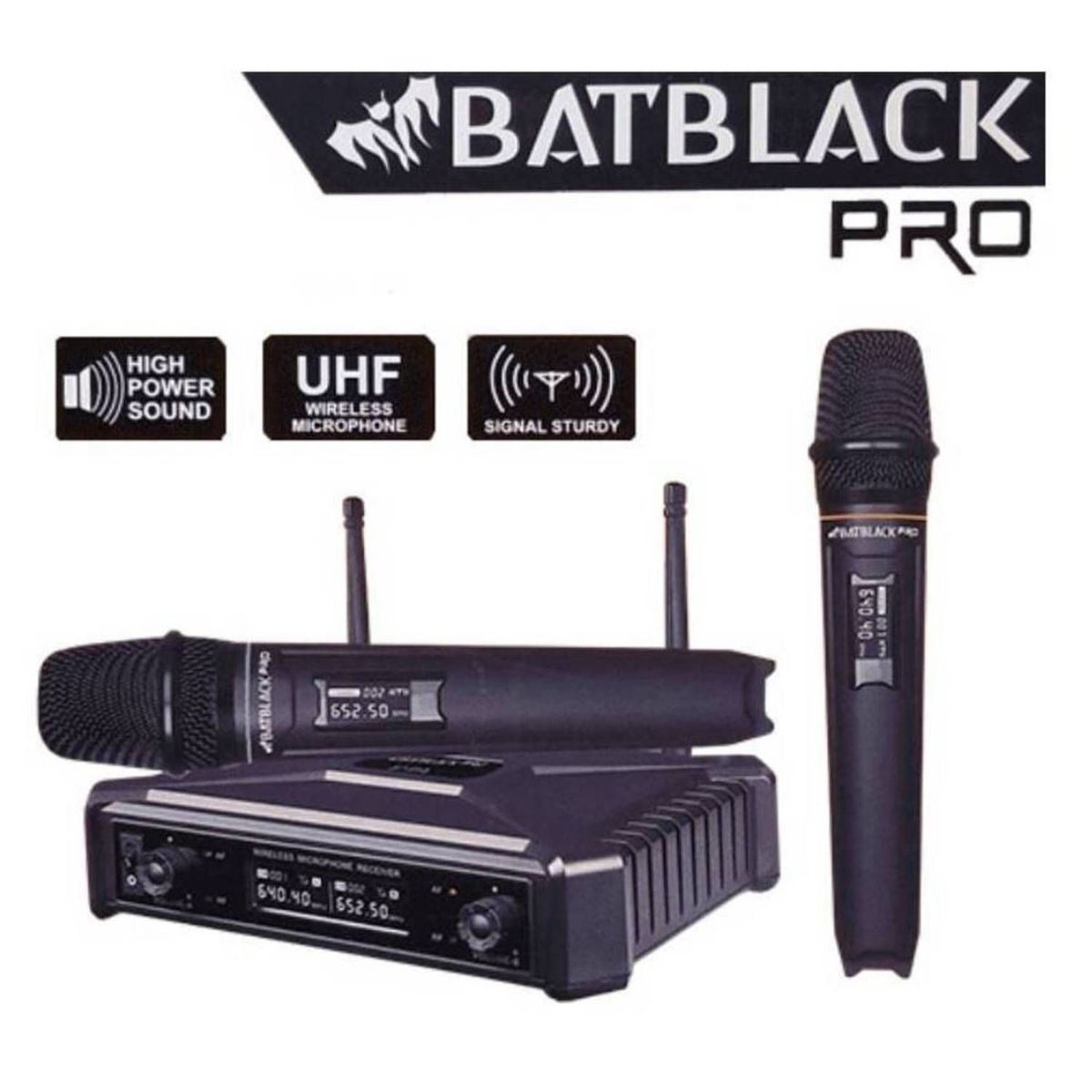 BATBLACK - Micrófono Profesional Inalámbrico BATBLACK 50M BT-M43 PRO Negro