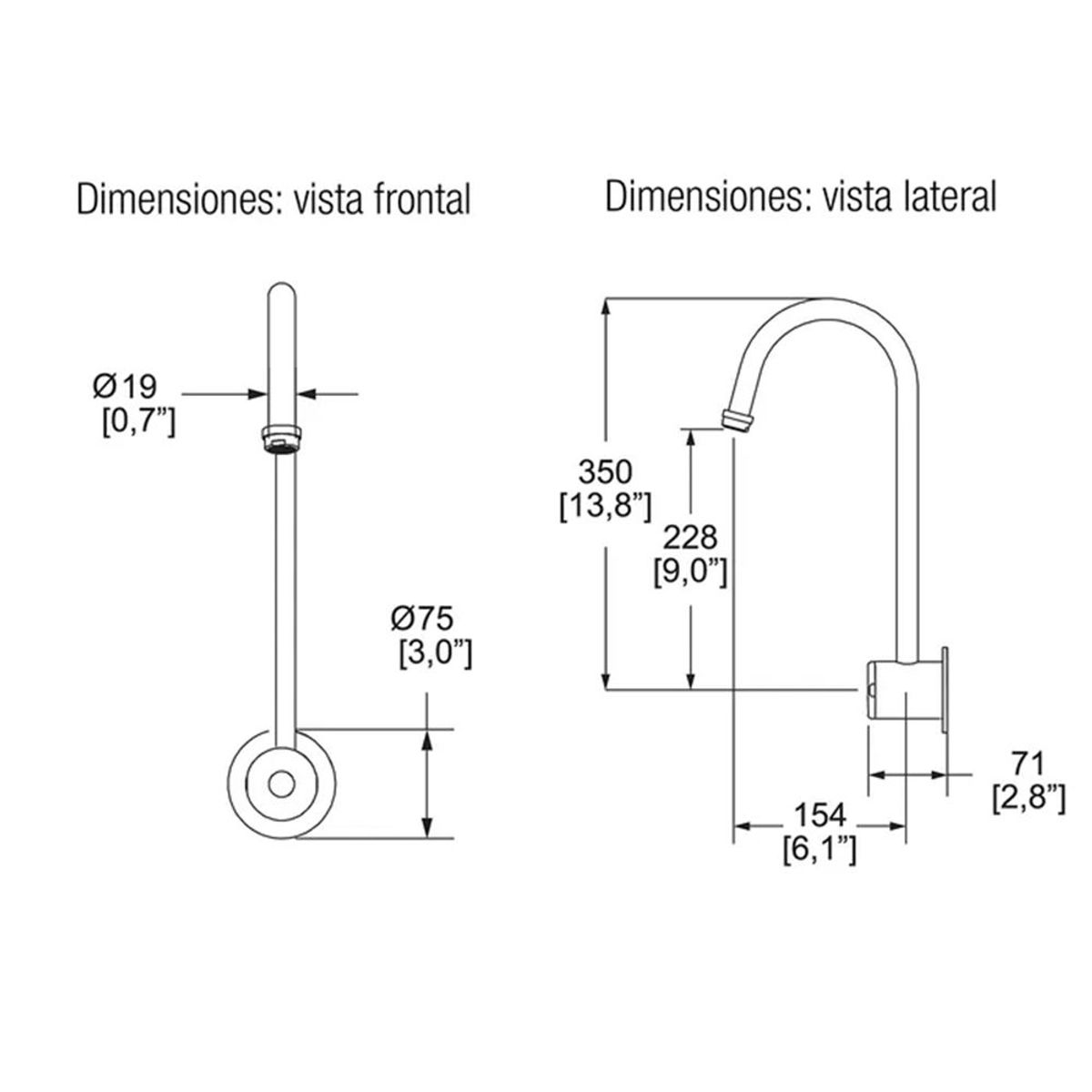 EXORIAM - Griferia con Sensor Tv 203 Laton Cromado Helvex