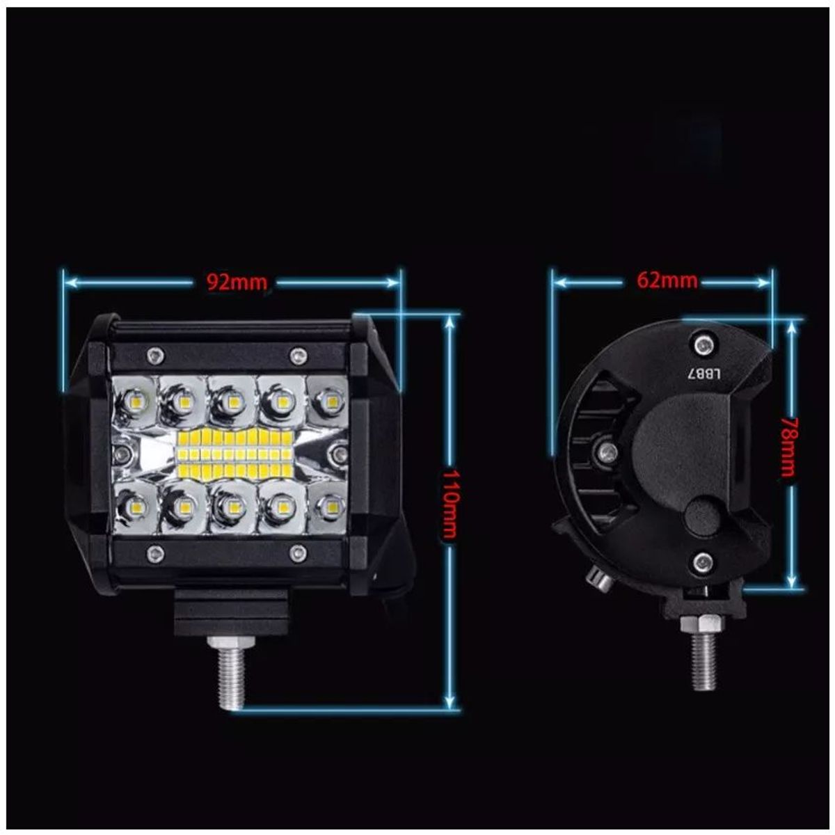 GENERICO - Par Luces Led  60W  Auxiliares Auto Moto 4x4