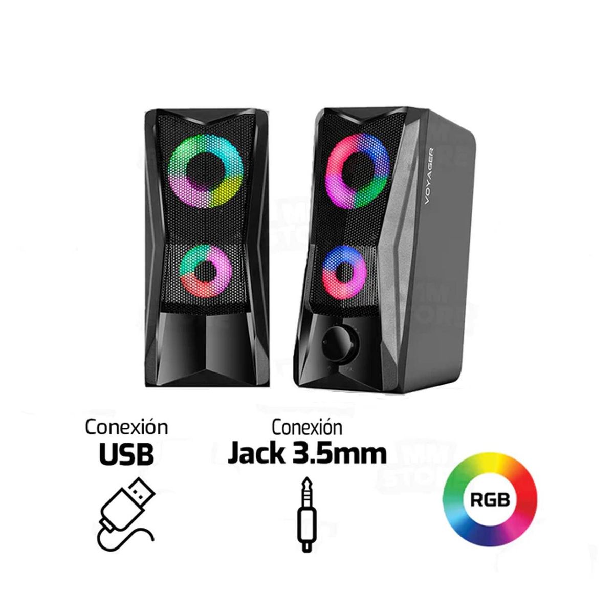 MICRONICS - PARLANTE MICRONICS VOYAGER - MIC S306 - 35MM - USB - RGB