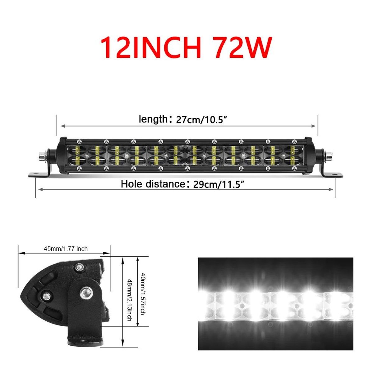 GENERICO - Barra Led Nebliero 8D 27cm Lupa Auto 4x4