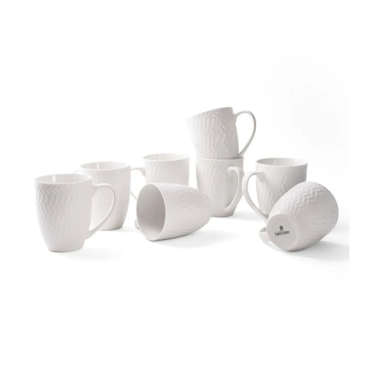 BEHOME - Set de tazas mugs Porcelana Eleganza x 8