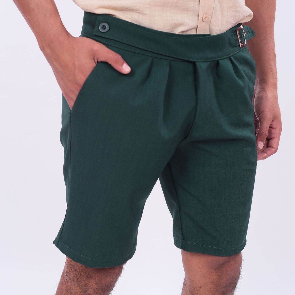 J JERAOUS - BERMUDA JERAOUS FITTED Verde Botella