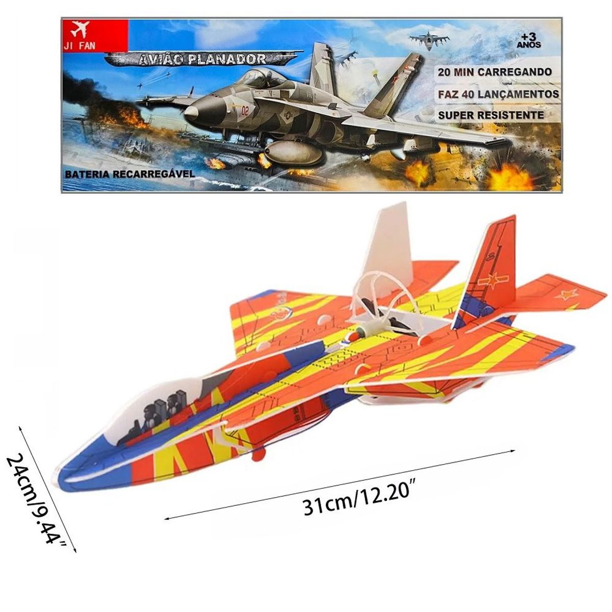 GENERICO - Avión Planeador Armable De Espuma y Con Motor Recargable