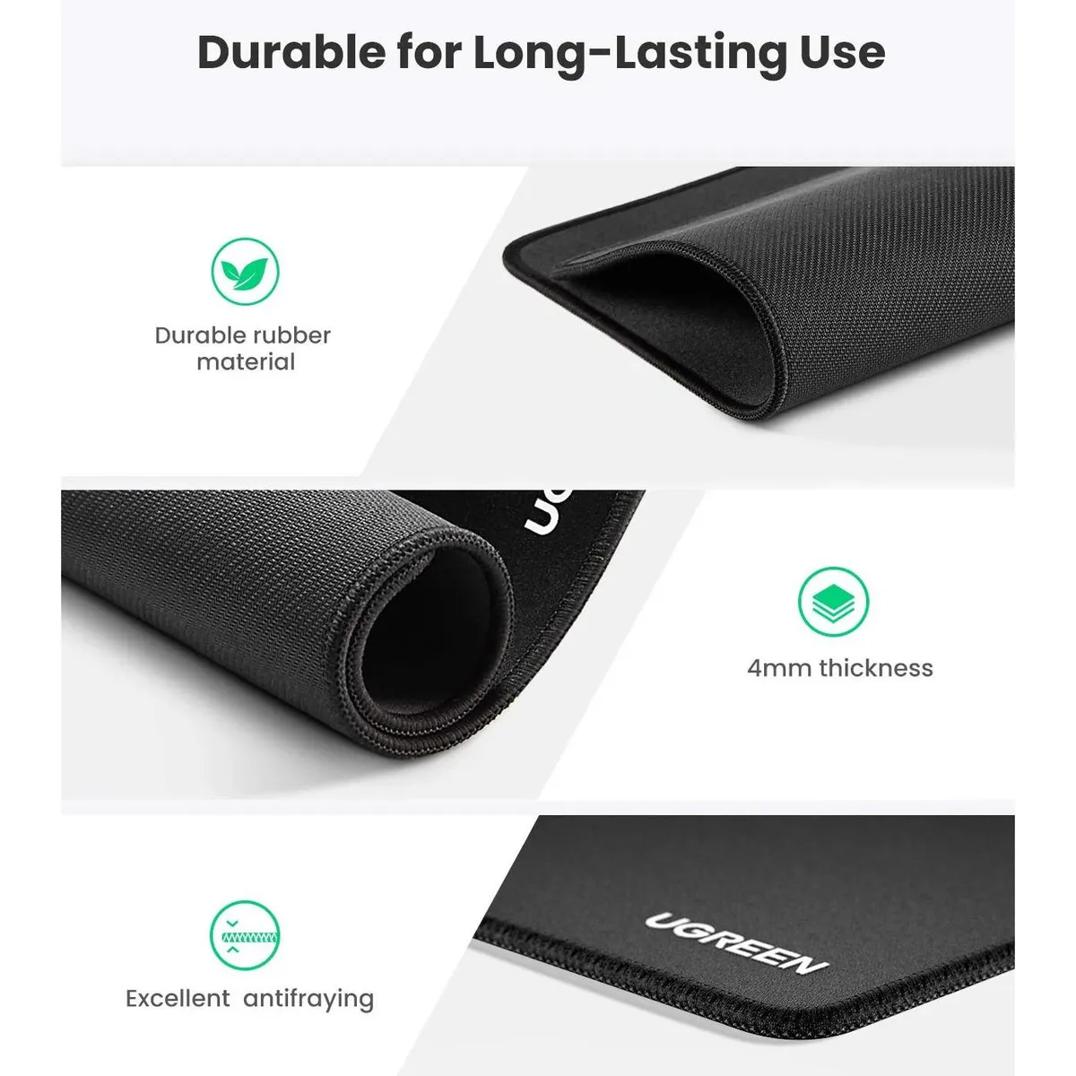 UGREEN - Mousepad Ugreen Antideslizante Goma 26x21cm Negro - CY016