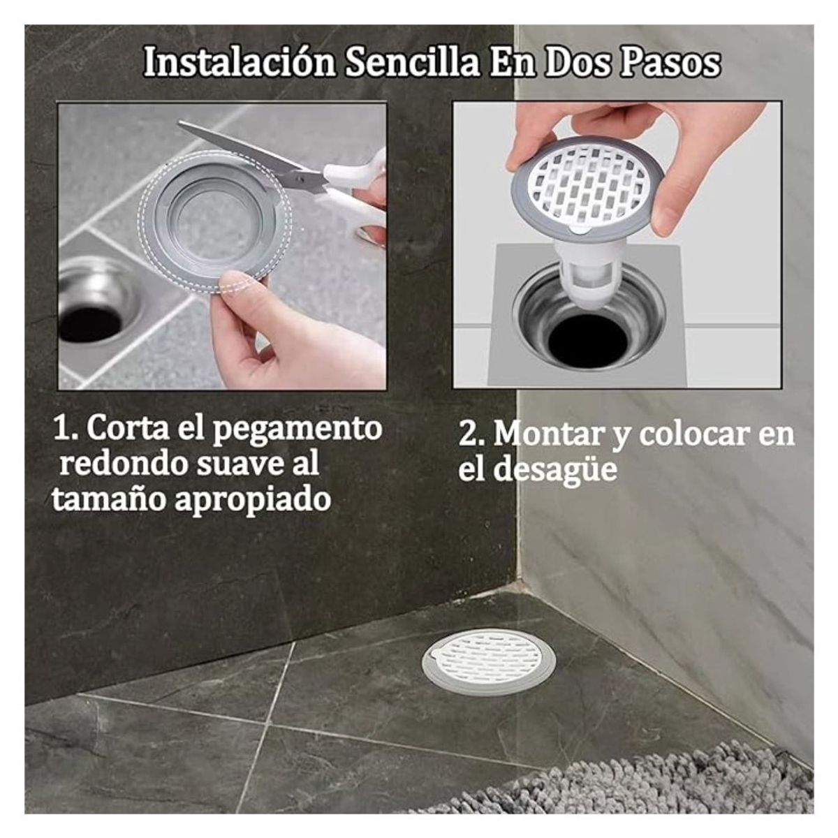 GENERICO - Tapón de Drenaje de Ducha para Baño Color Blanco