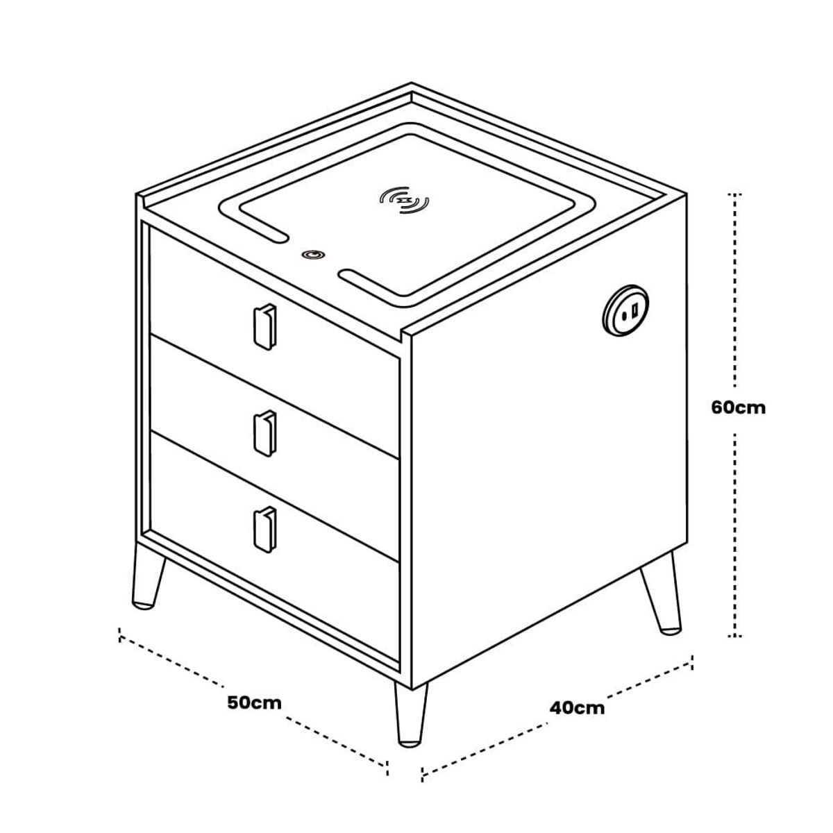 GENERICO - Mesa de Noche Smart 900-2  Negro