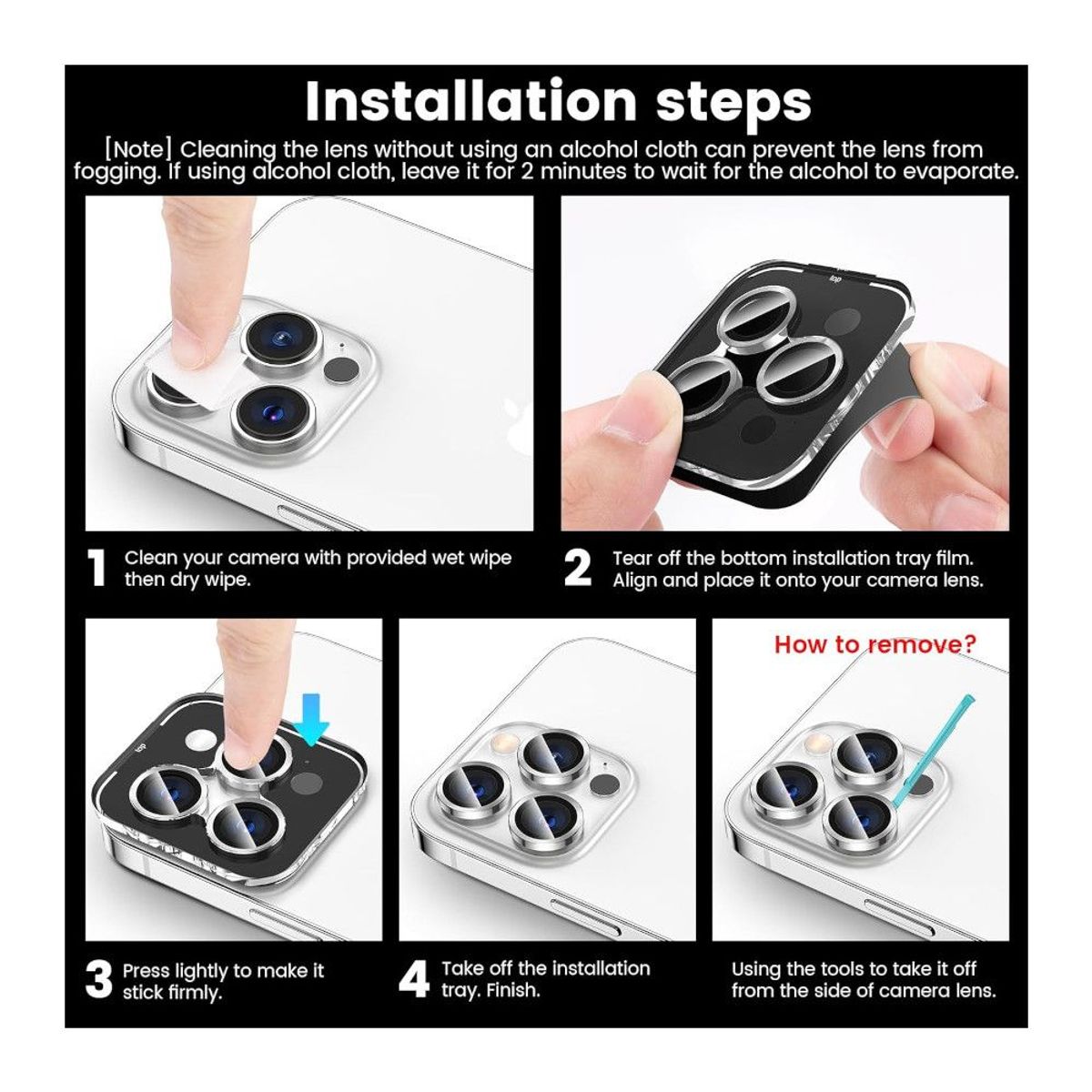 GENERICO - Protector de Cámara Metálico Compatible con iPhone 15Pro Max-15Pro Pik