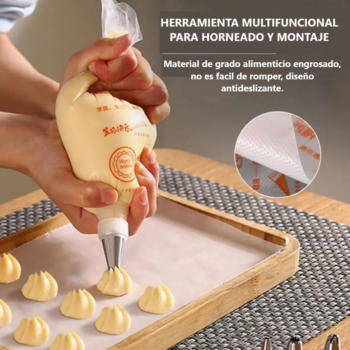 GENERICO - Bolsas de repostería descartables de 100 piezas talla S