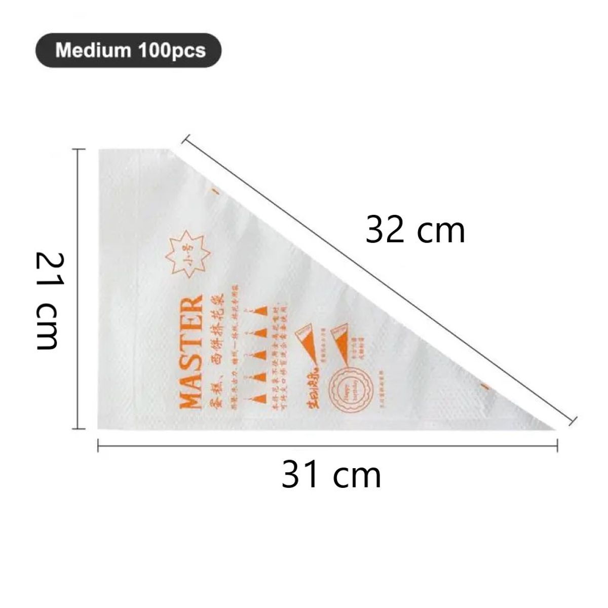 GENERICO - Bolsas de pastelería desechables de 100 unidades