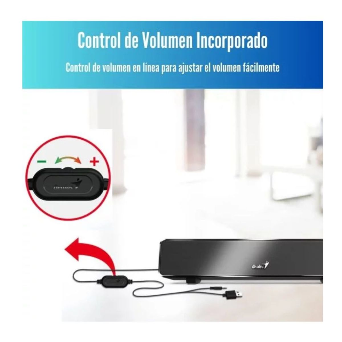 GENIUS - PARLANTE GENIUS SOUND BAR 100 MINI 6W USB BLACK (PN 317300244)