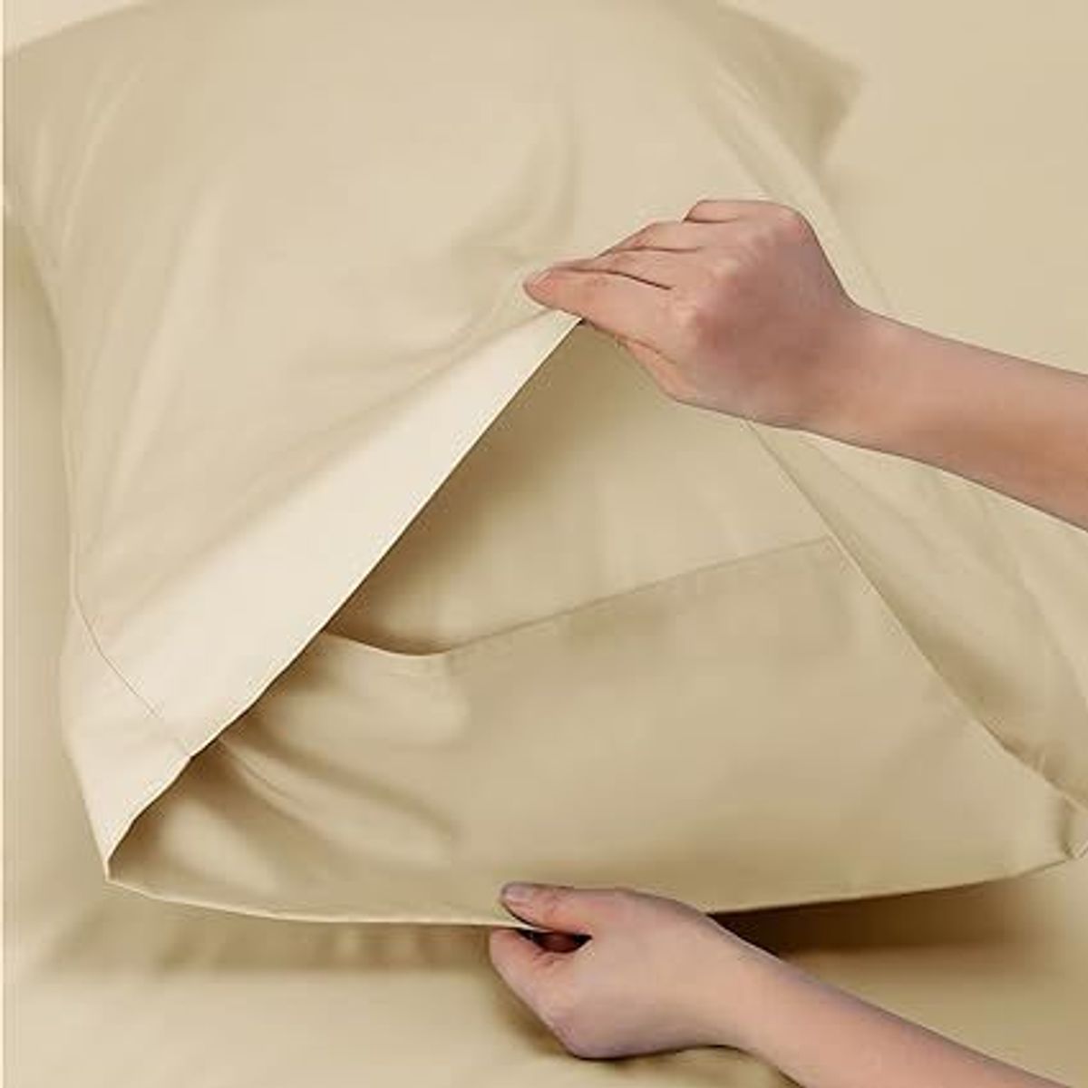 GENERICO - Sabanas De Algodón Bramante Queen Beige