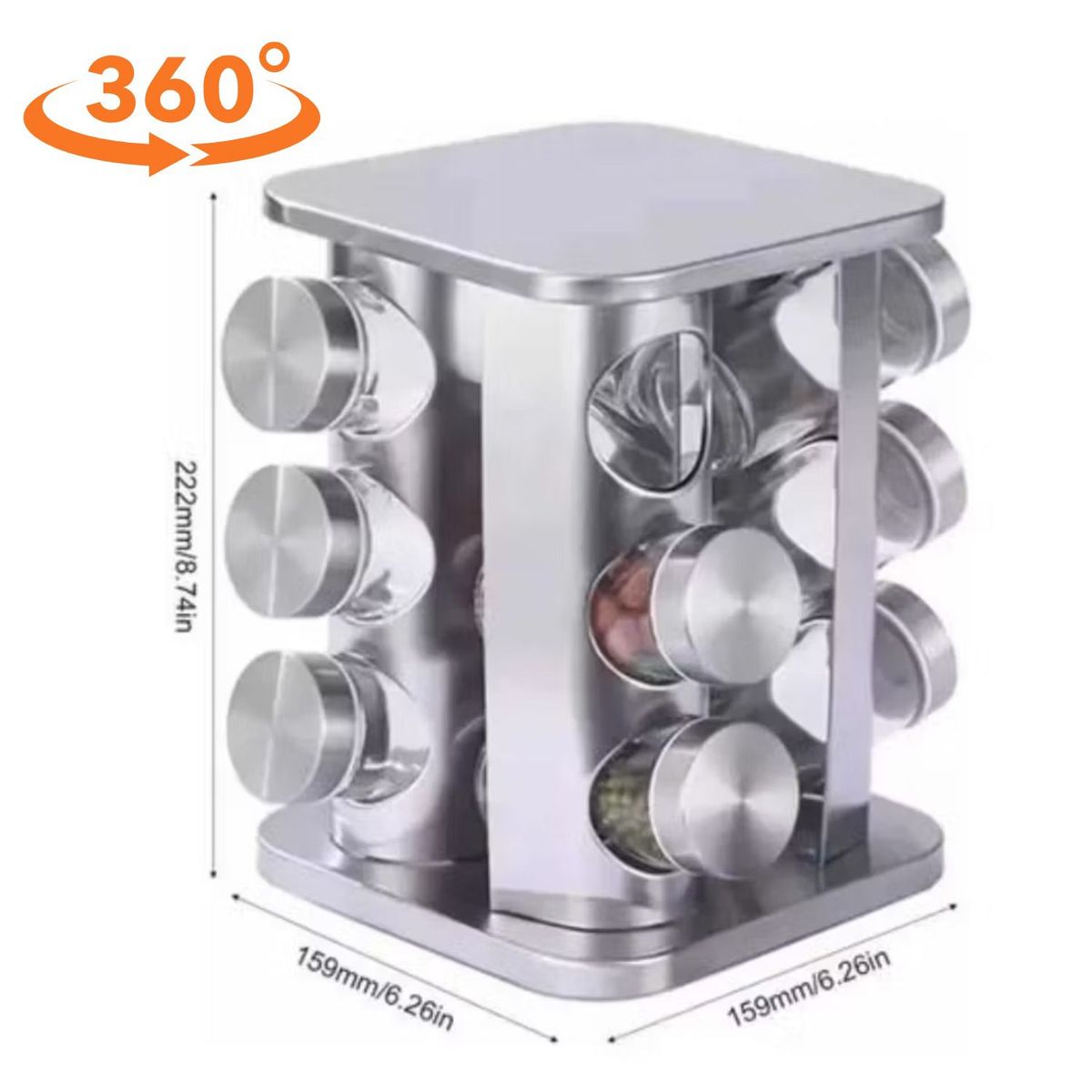 GENERICO - Juego de Condimentero Acero Inoxidable