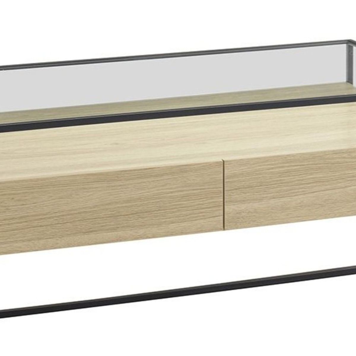 TU MESITA - Mesa de Centro tipo Industrial Bénfica con vidrio Color Duna