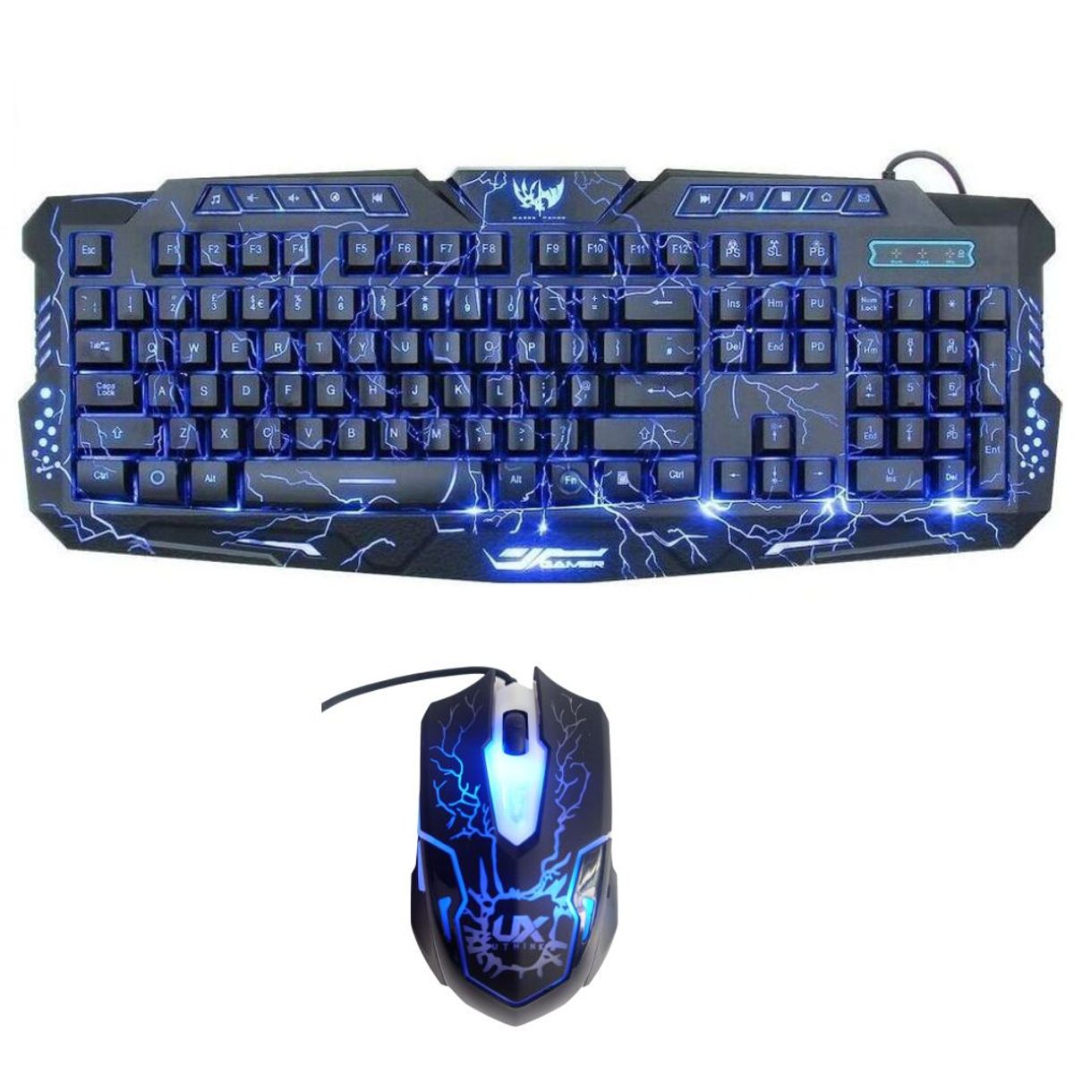 GENERICO - Kit Teclado y Mouse Multimedia Pc Laptop Luces Rgb