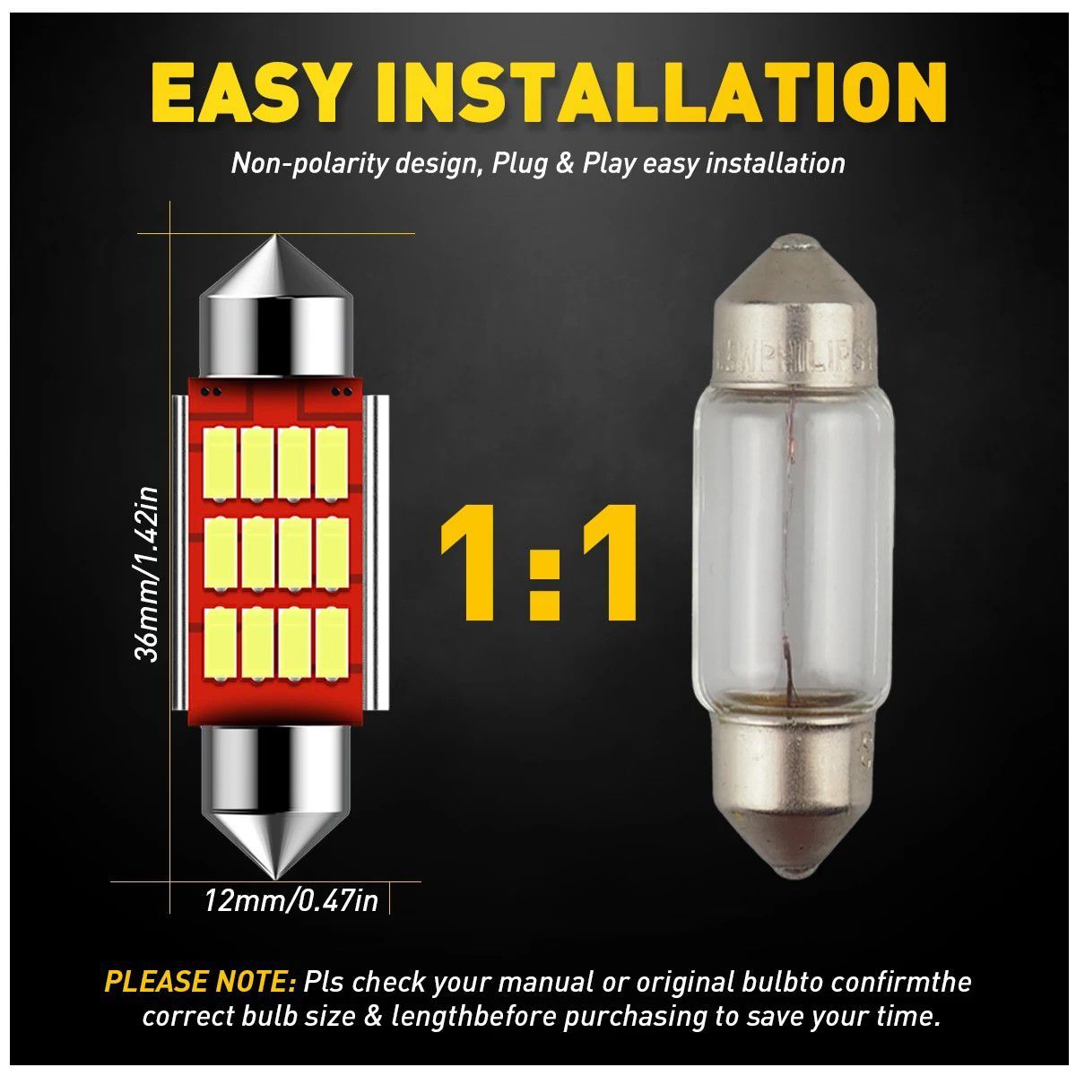 GENERICO - Par de Luces Led Cambus Premiun Salon Auto Camioneta